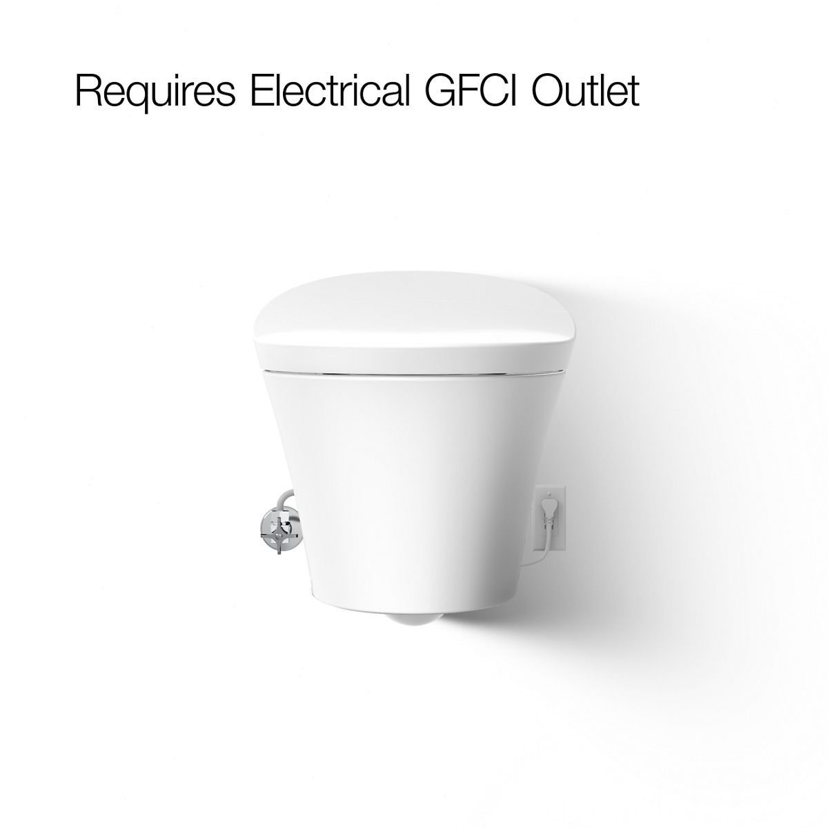 Veil Wall-Hung Compact Elongated Smart Toilet Bowl, Dual-Flush | K