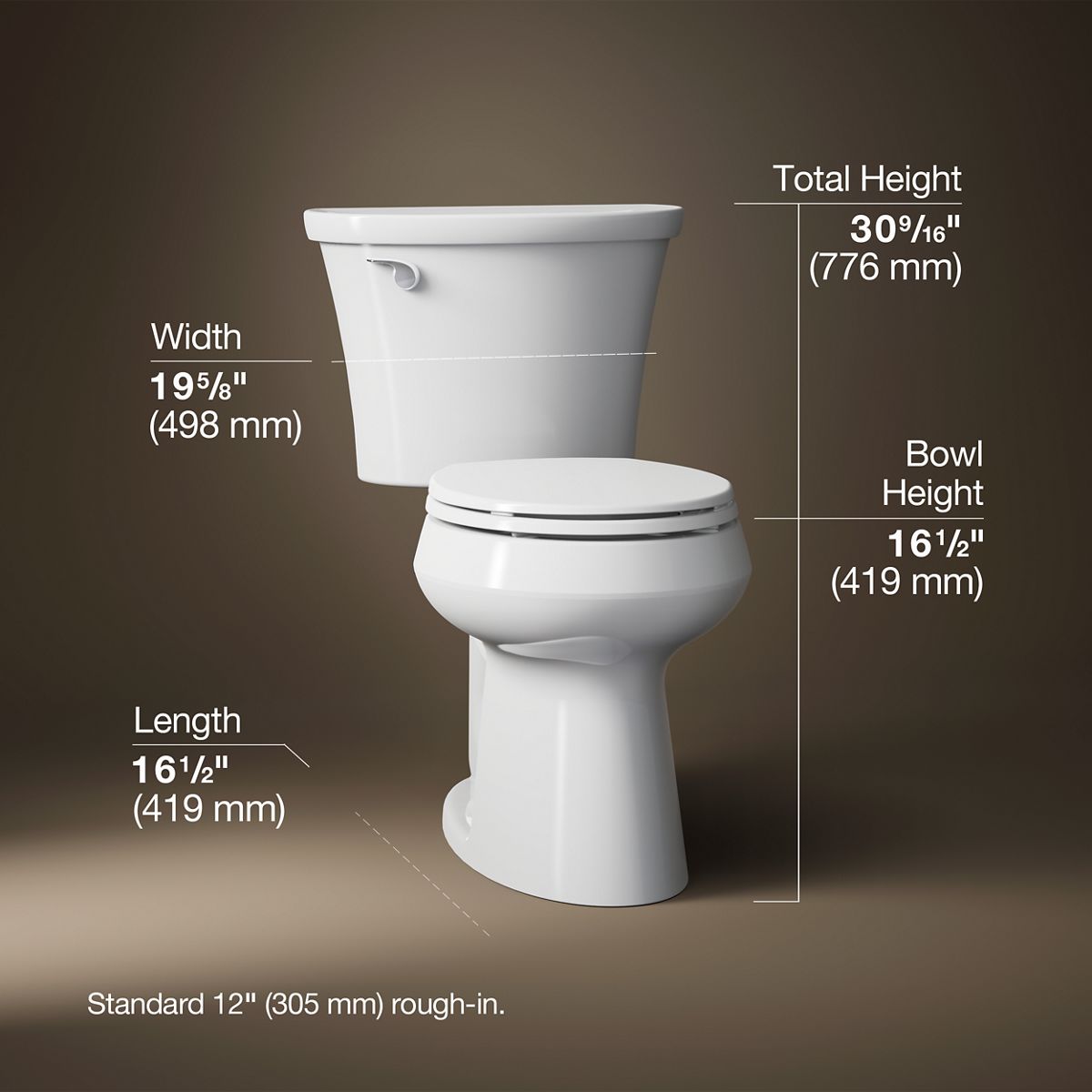 Cavata Comfort Height The Complete Solution Toilet, 1.28 GPF | K