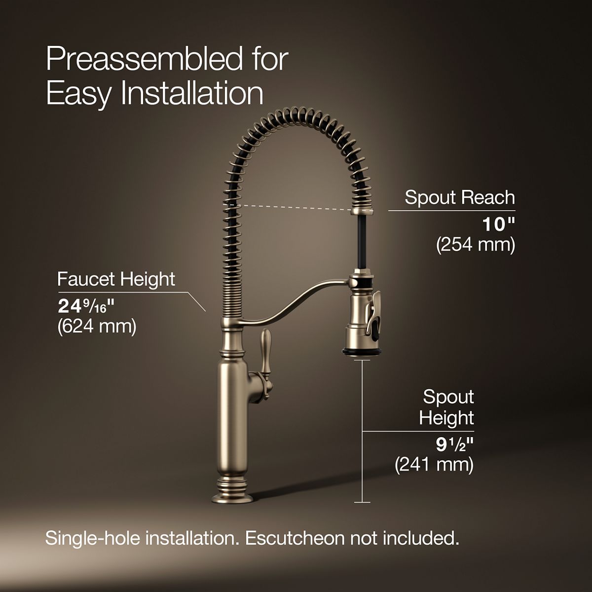 3/4 view of product with dimensions