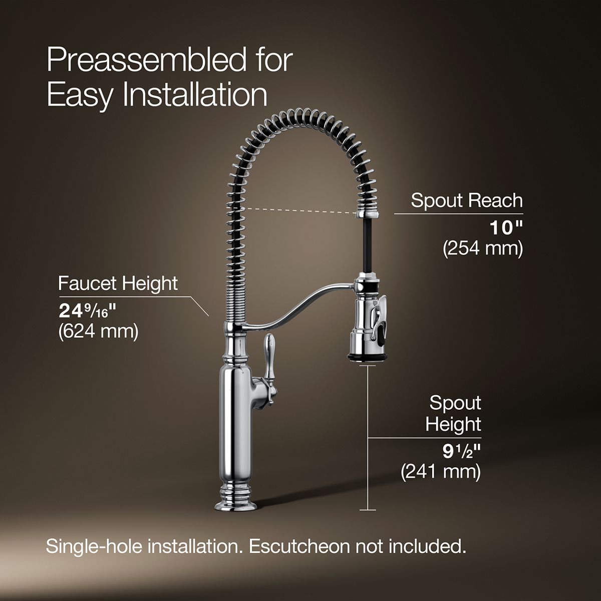 3/4 view of product with dimensions