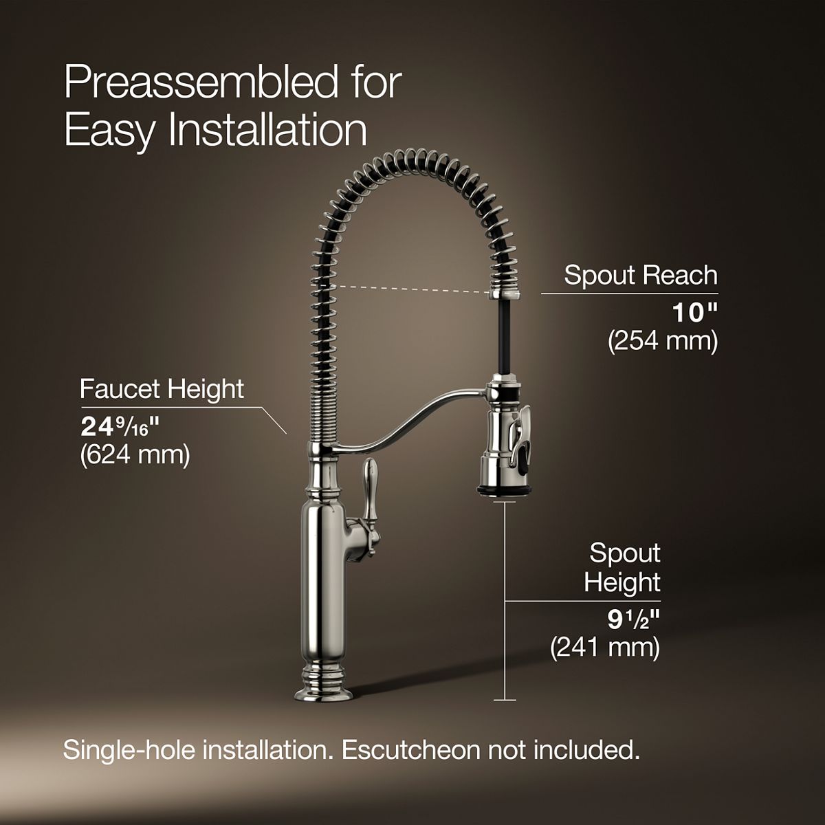 3/4 view of product with dimensions