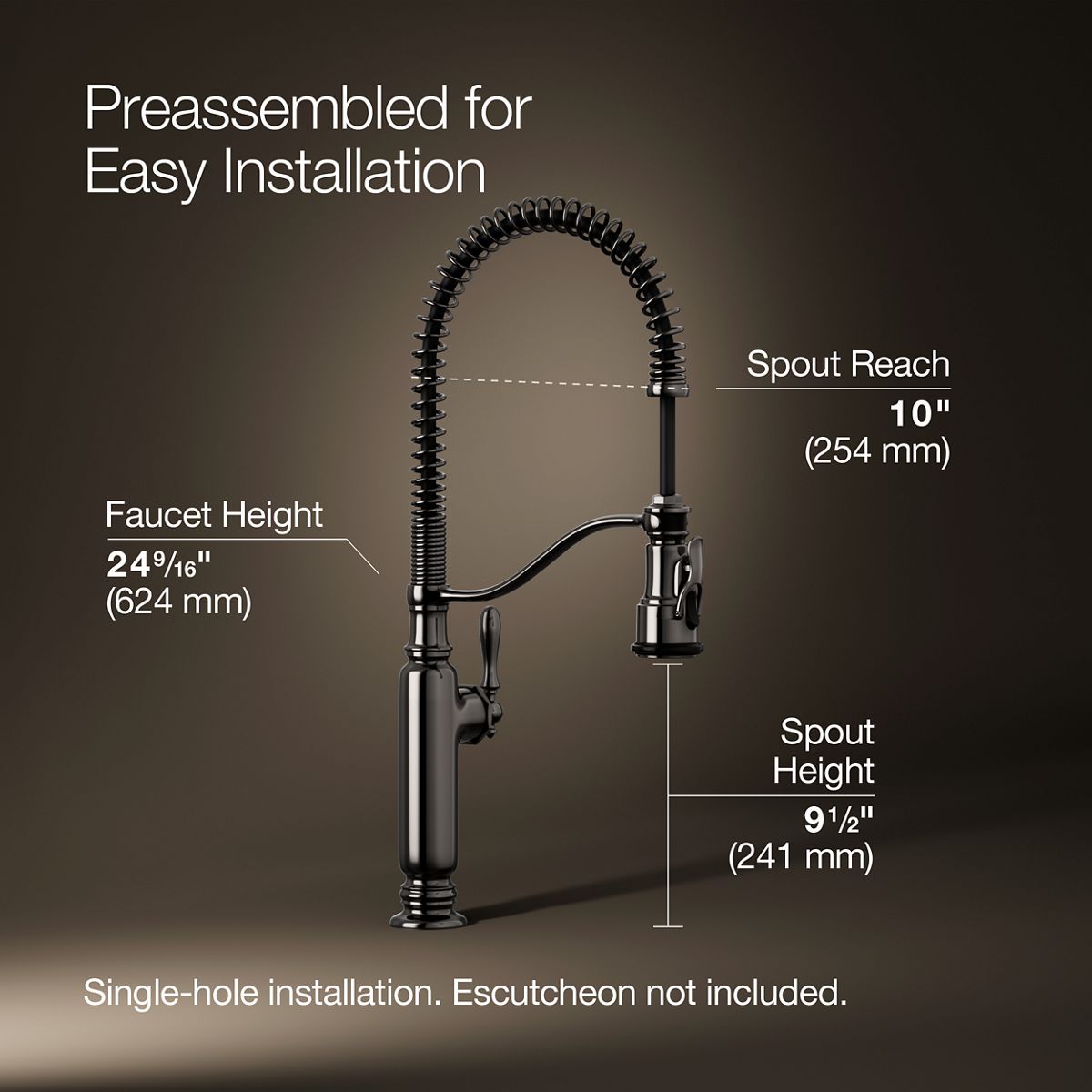 3/4 view of product with dimensions