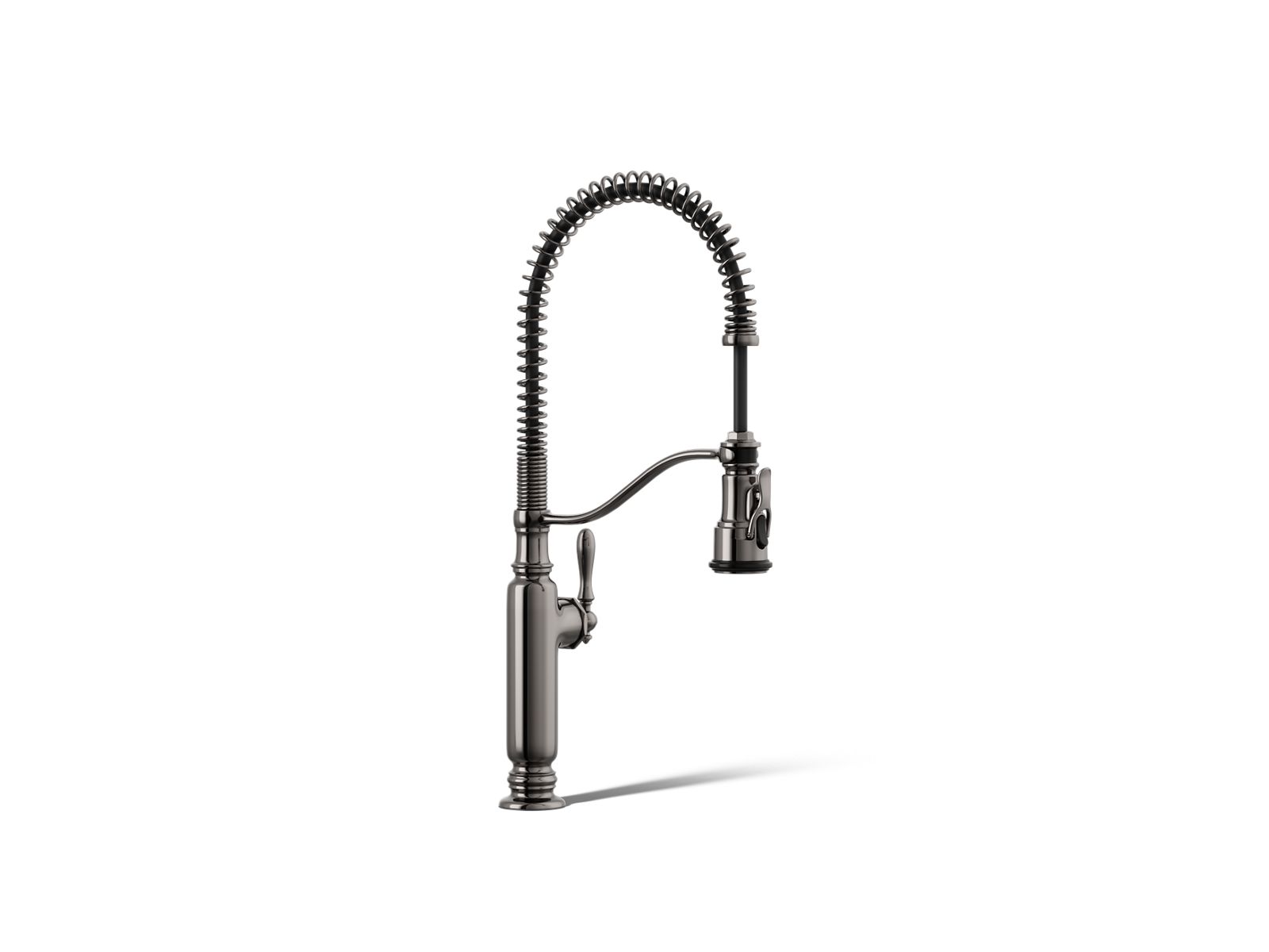 Tournant Semi-professional kitchen sink faucet with three-function sprayhead