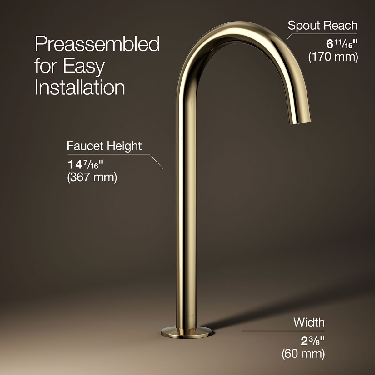 3/4 view of product with dimensions
