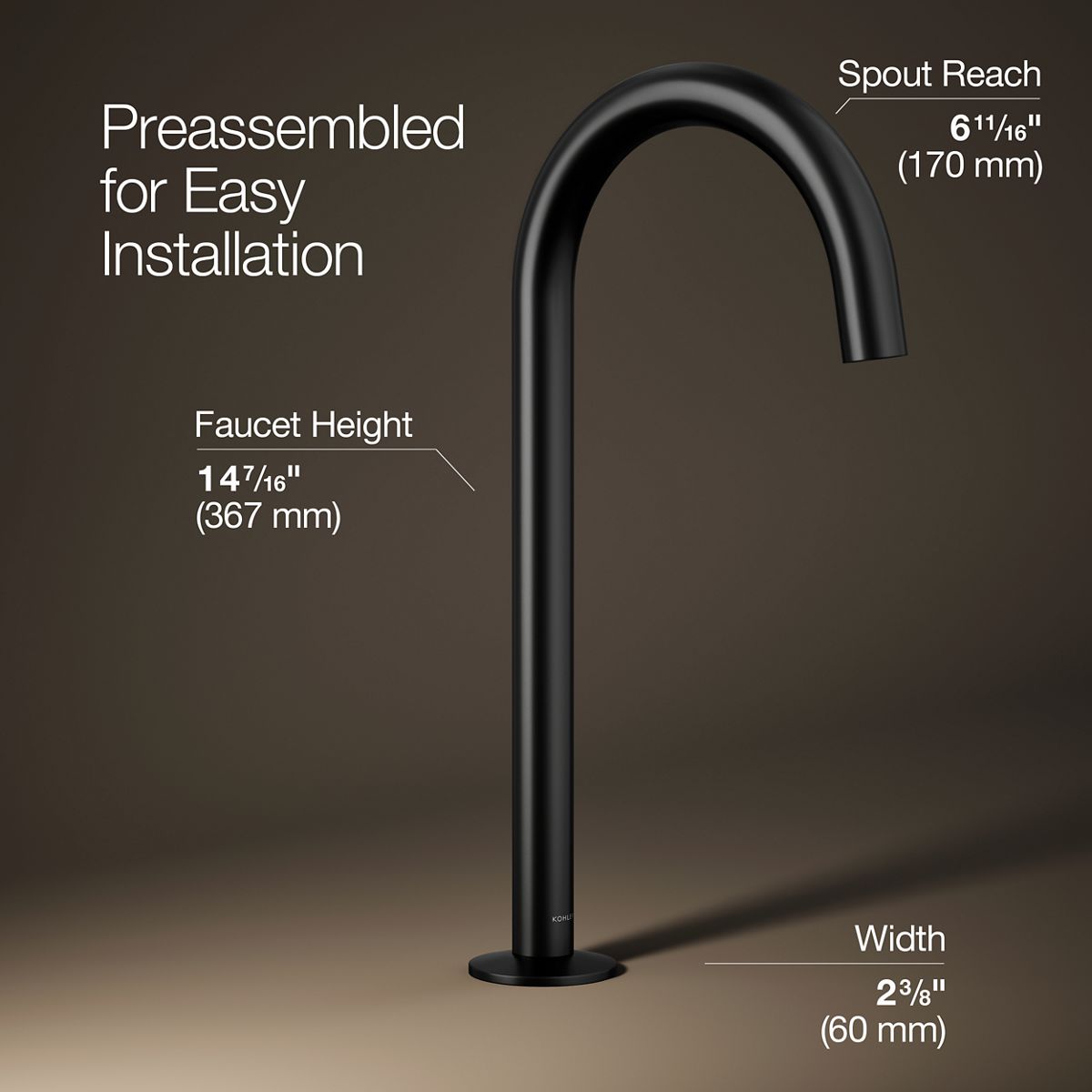 KOHLER | 77965 | Components™| Bathroom sink faucet spout with Tube