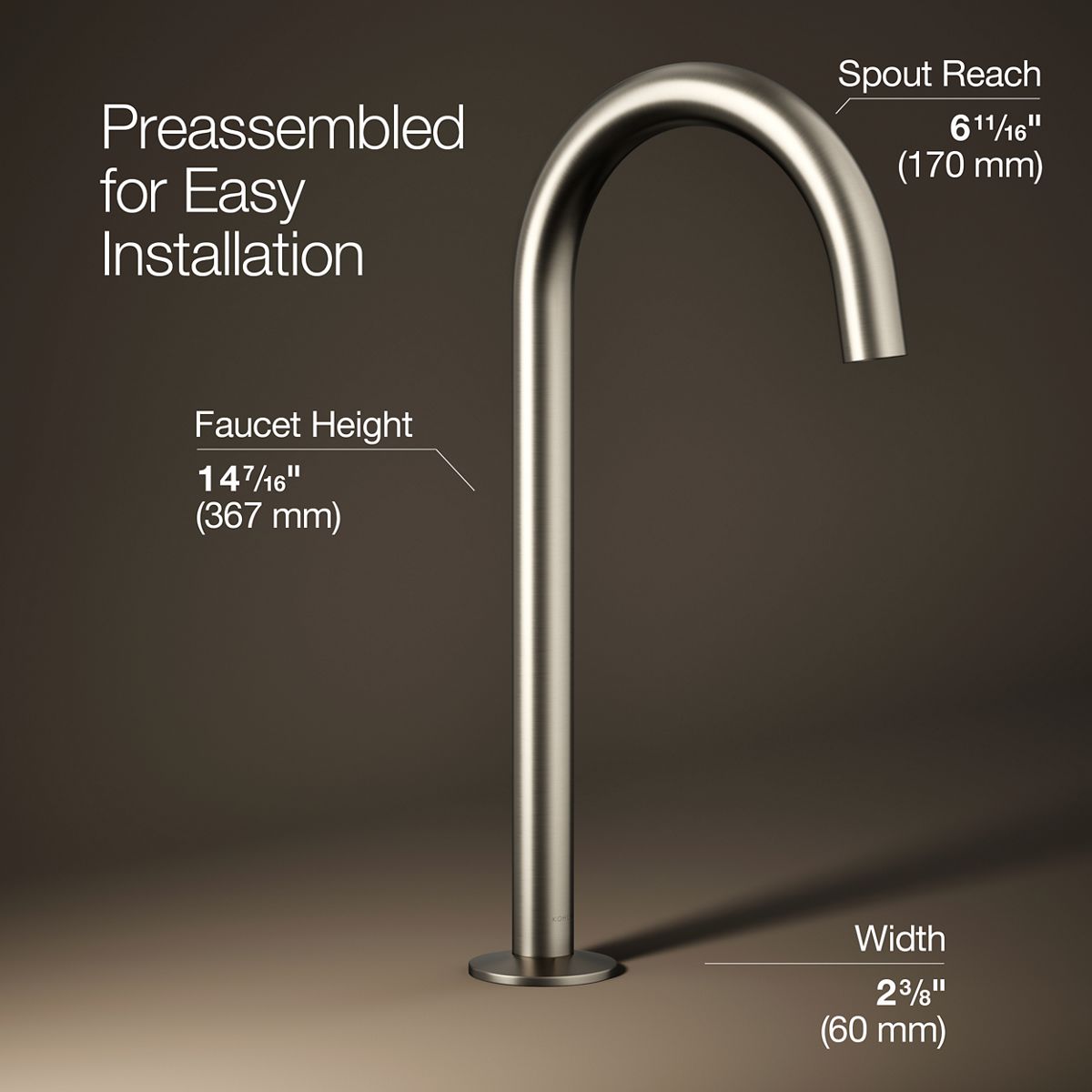 3/4 view of product with dimensions