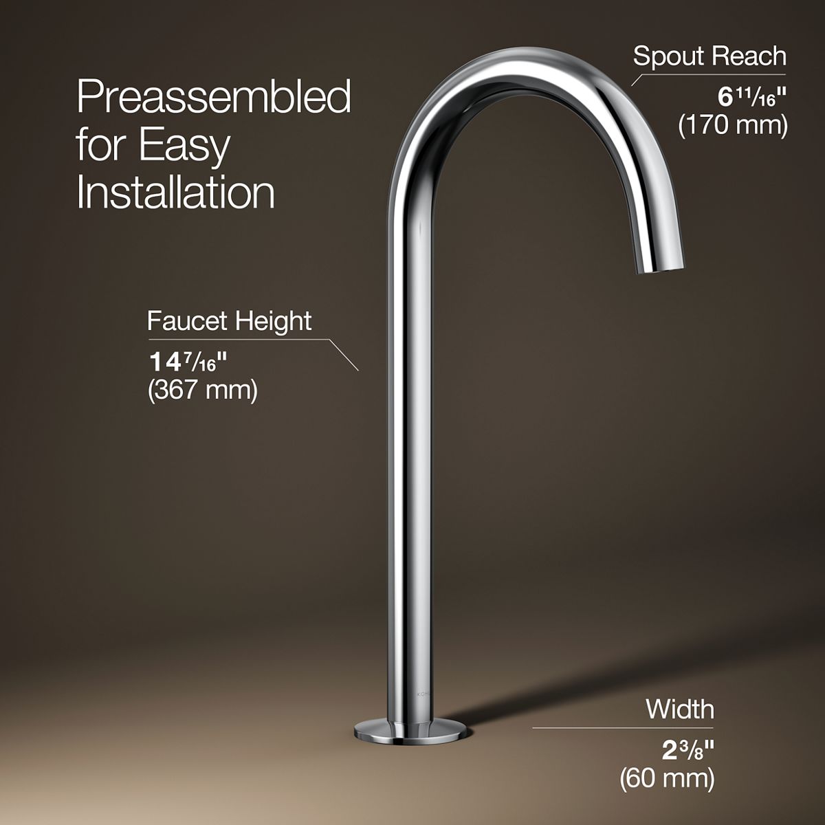 3/4 view of product with dimensions