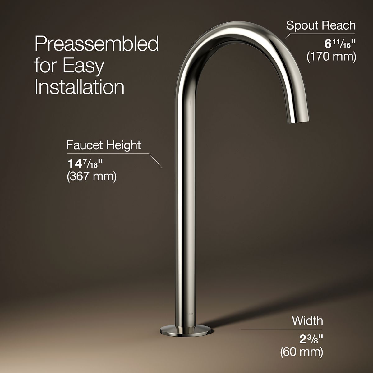 3/4 view of product with dimensions
