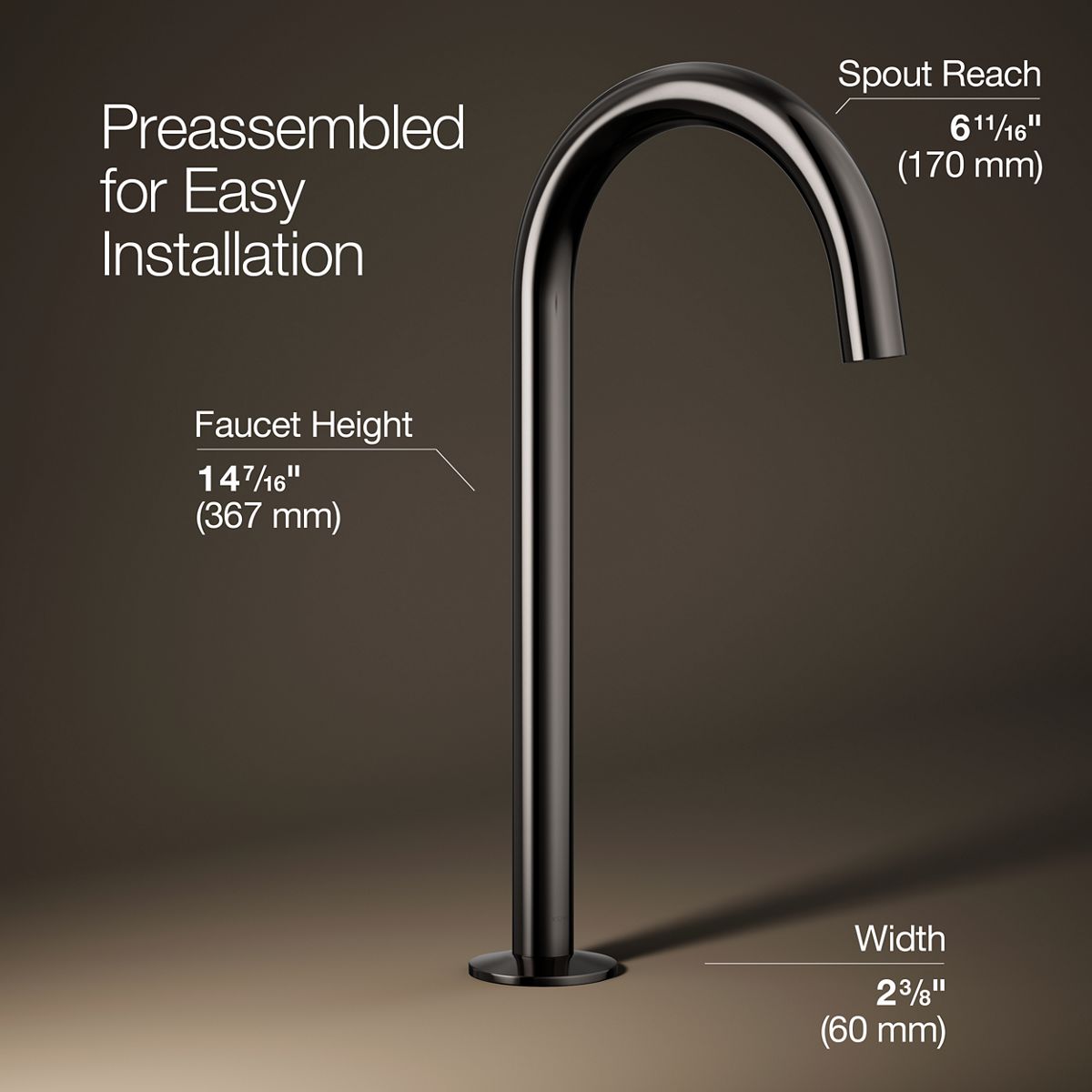 3/4 view of product with dimensions
