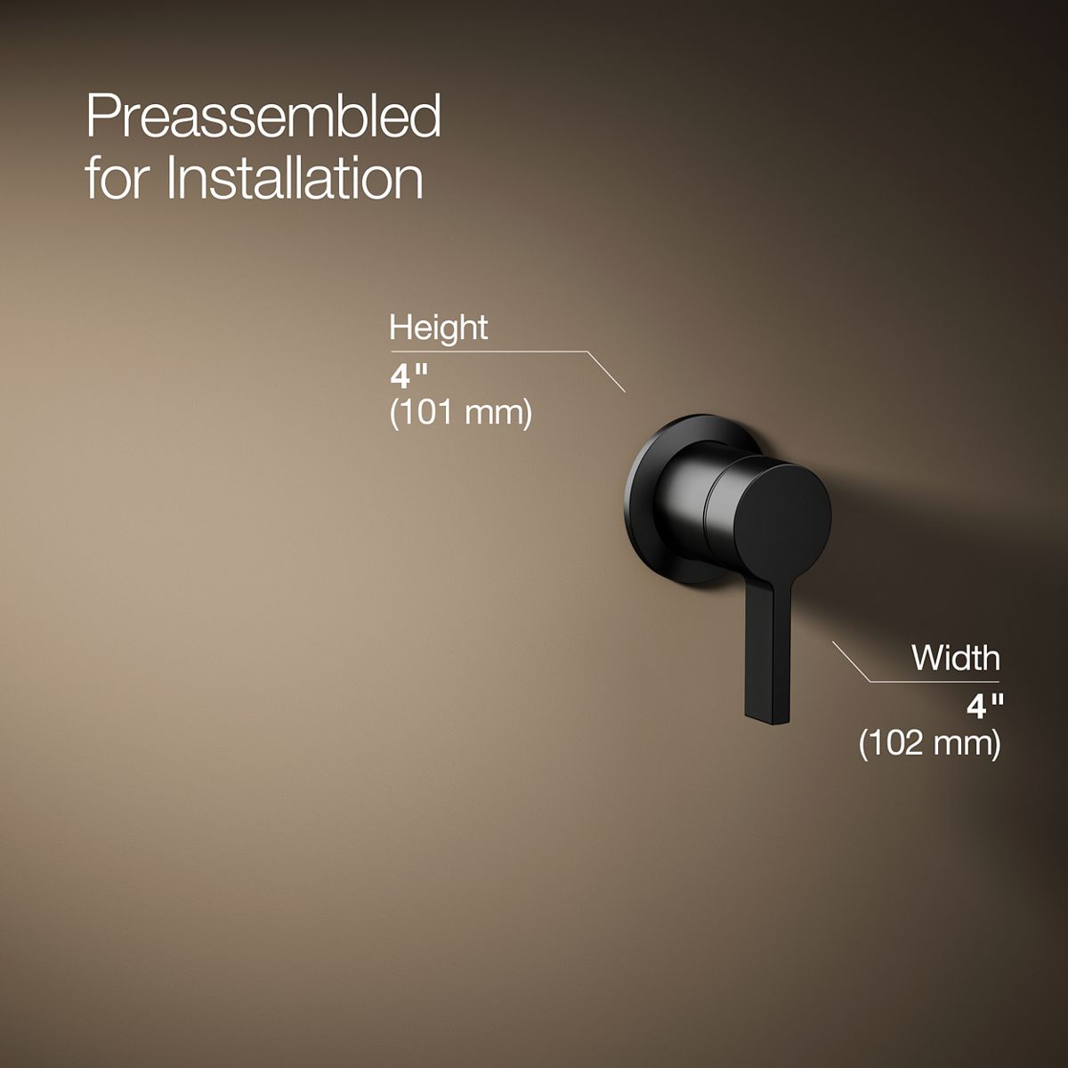 3/4 view of product with dimensions