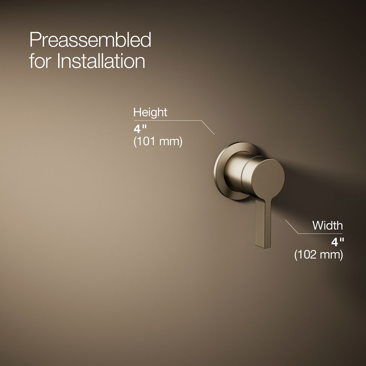 3/4 view of product with dimensions