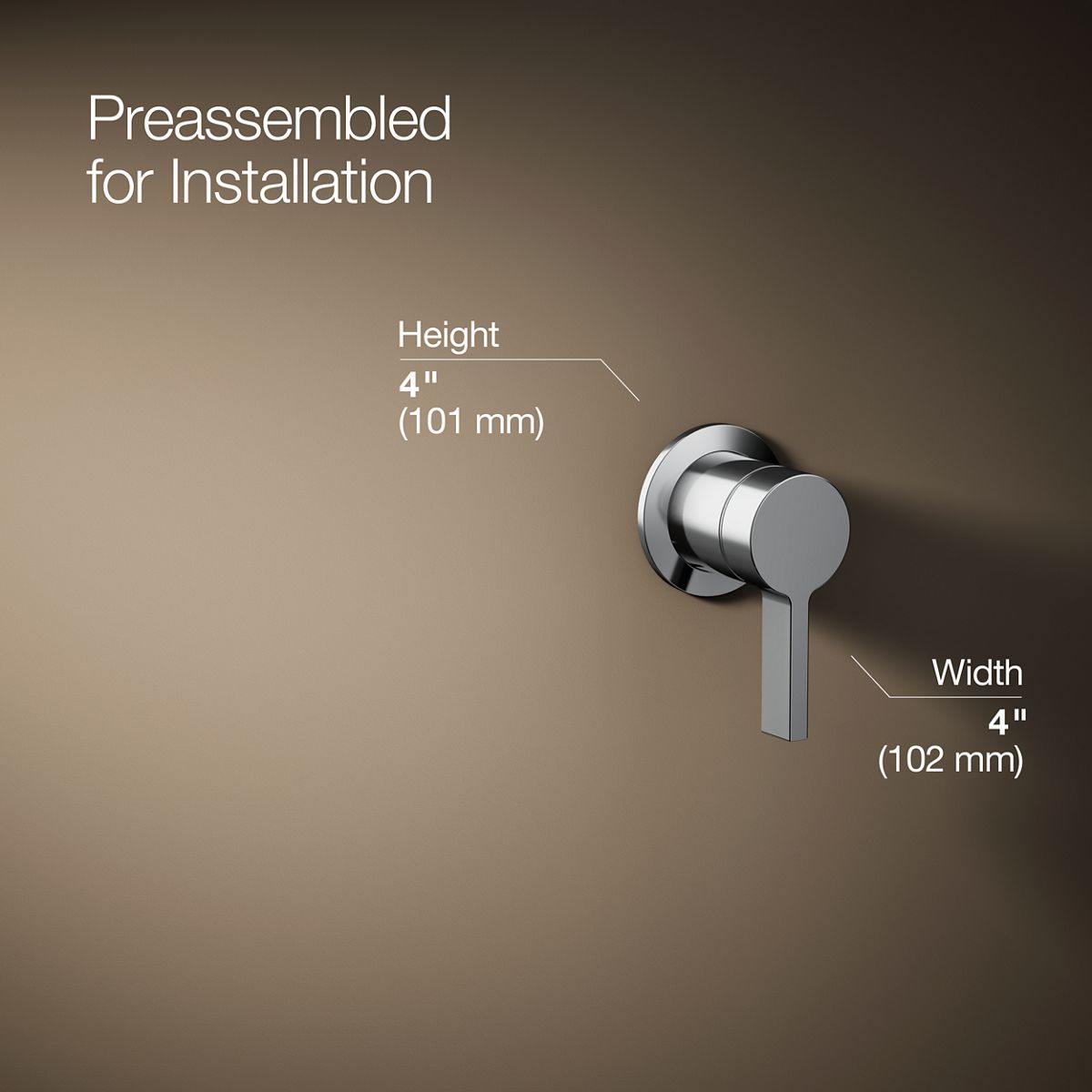 3/4 view of product with dimensions