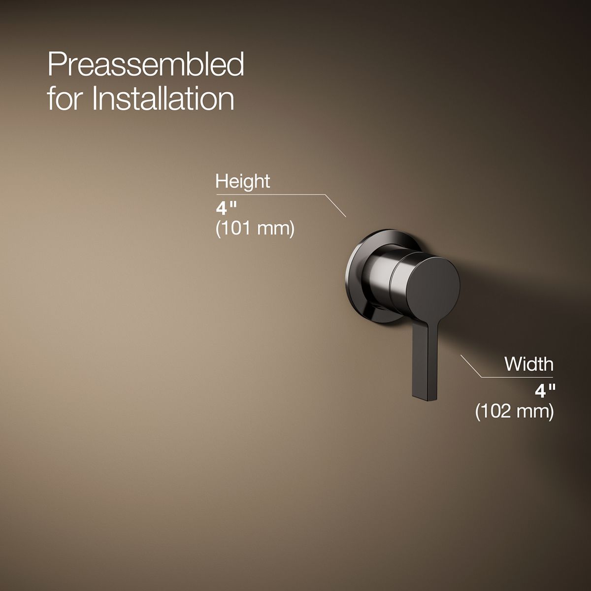 3/4 view of product with dimensions