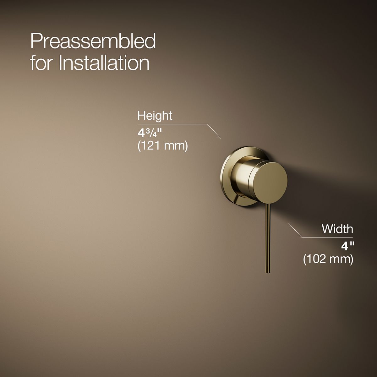 3/4 view of product with dimensions