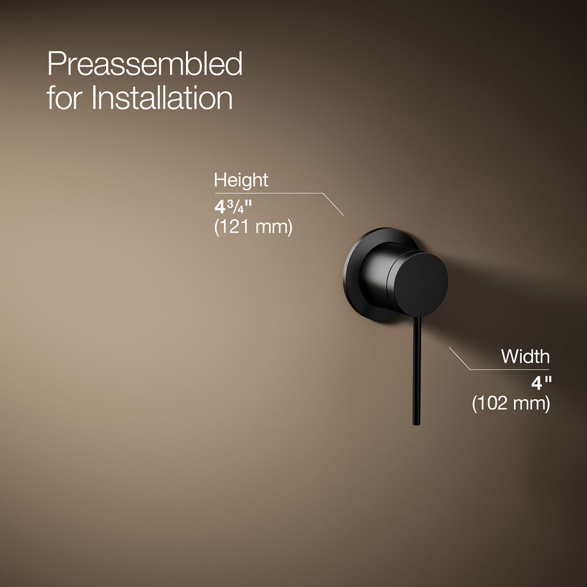3/4 view of product with dimensions
