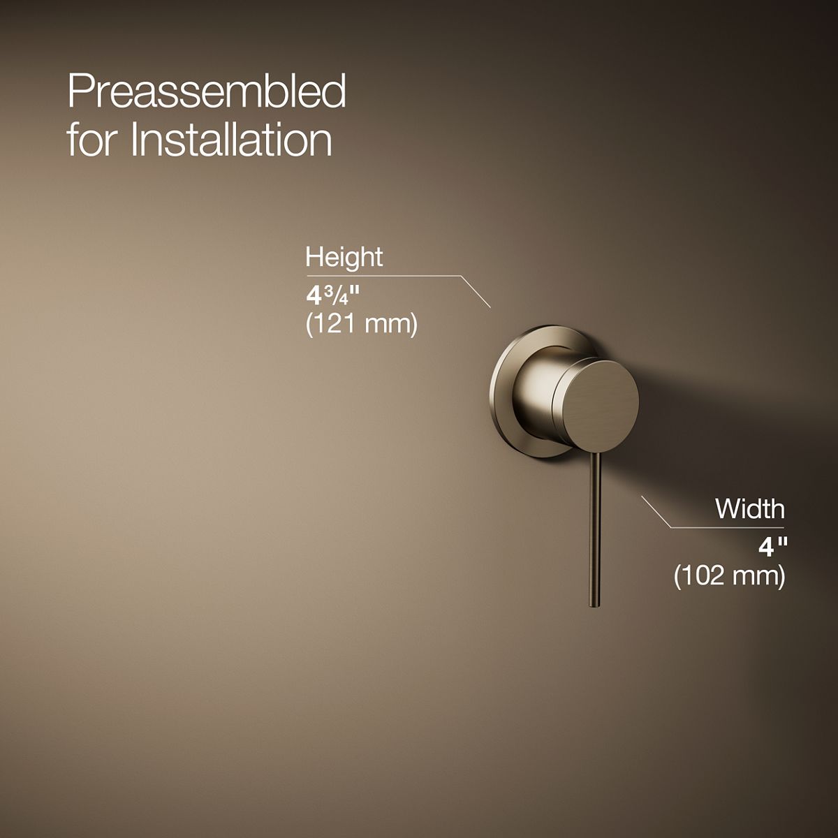 3/4 view of product with dimensions
