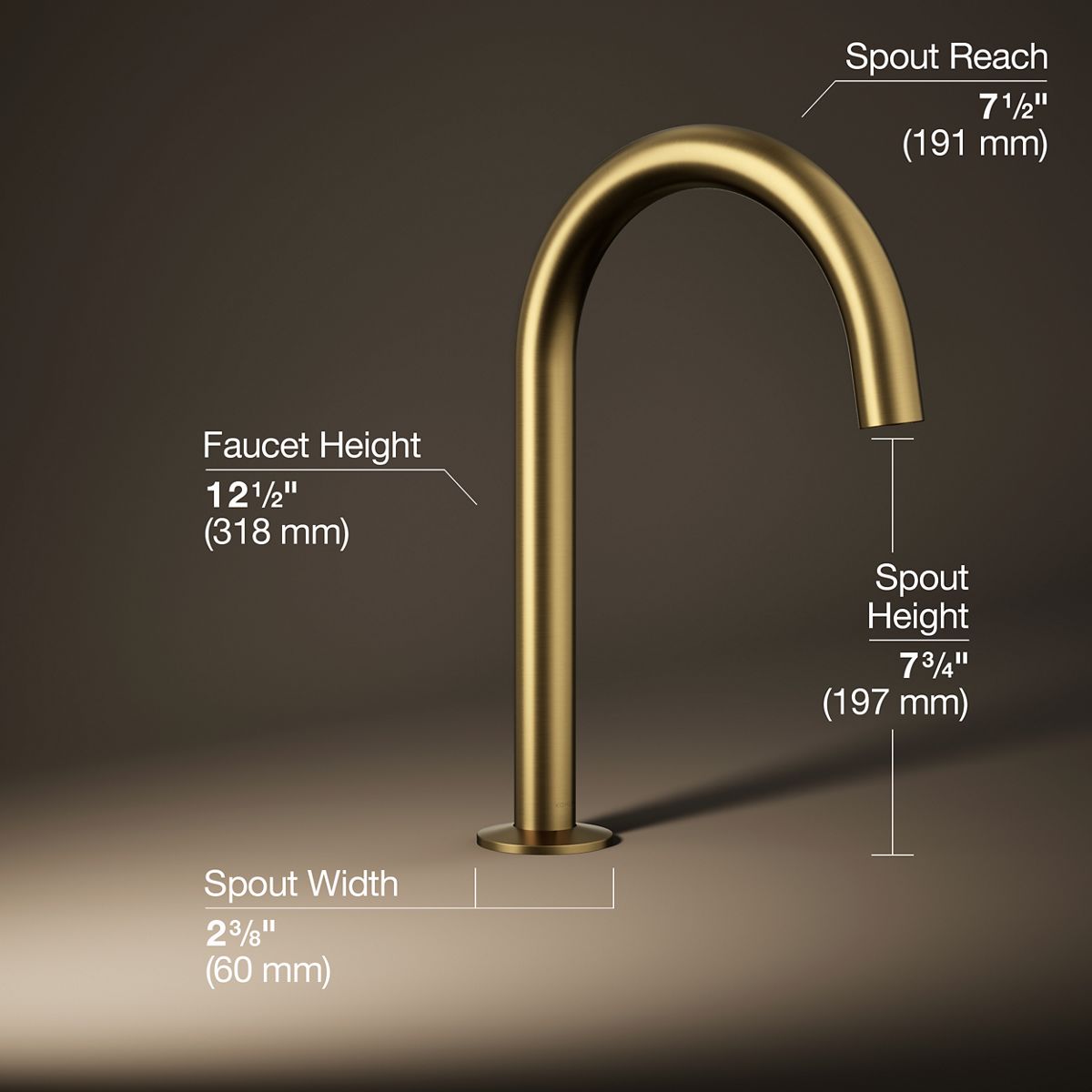 3/4 view of product with dimensions