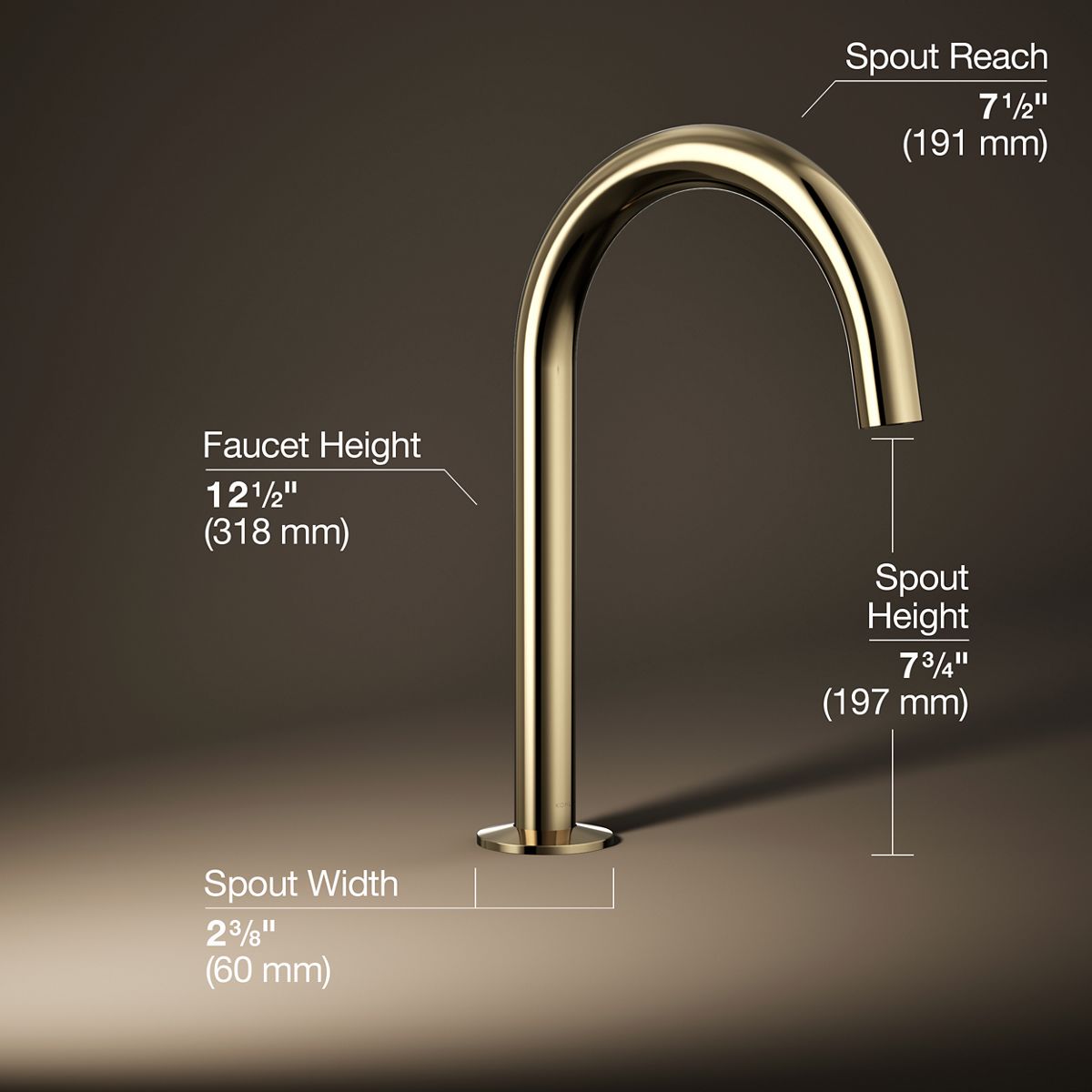 3/4 view of product with dimensions