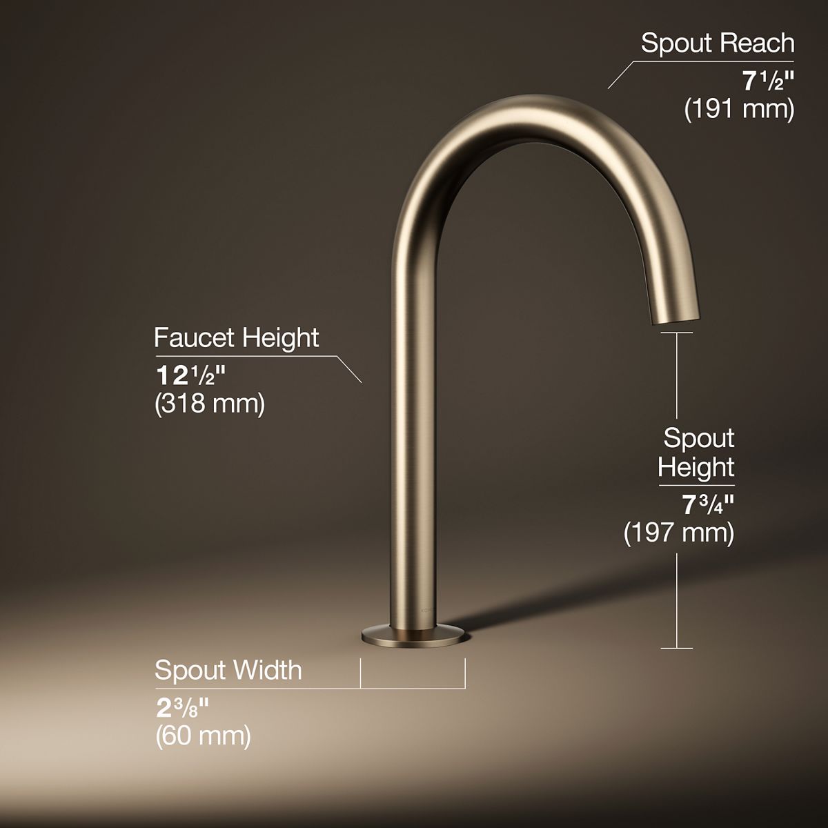 3/4 view of product with dimensions