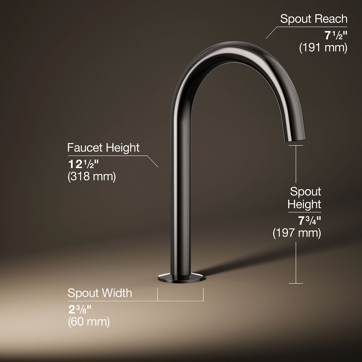 3/4 view of product with dimensions
