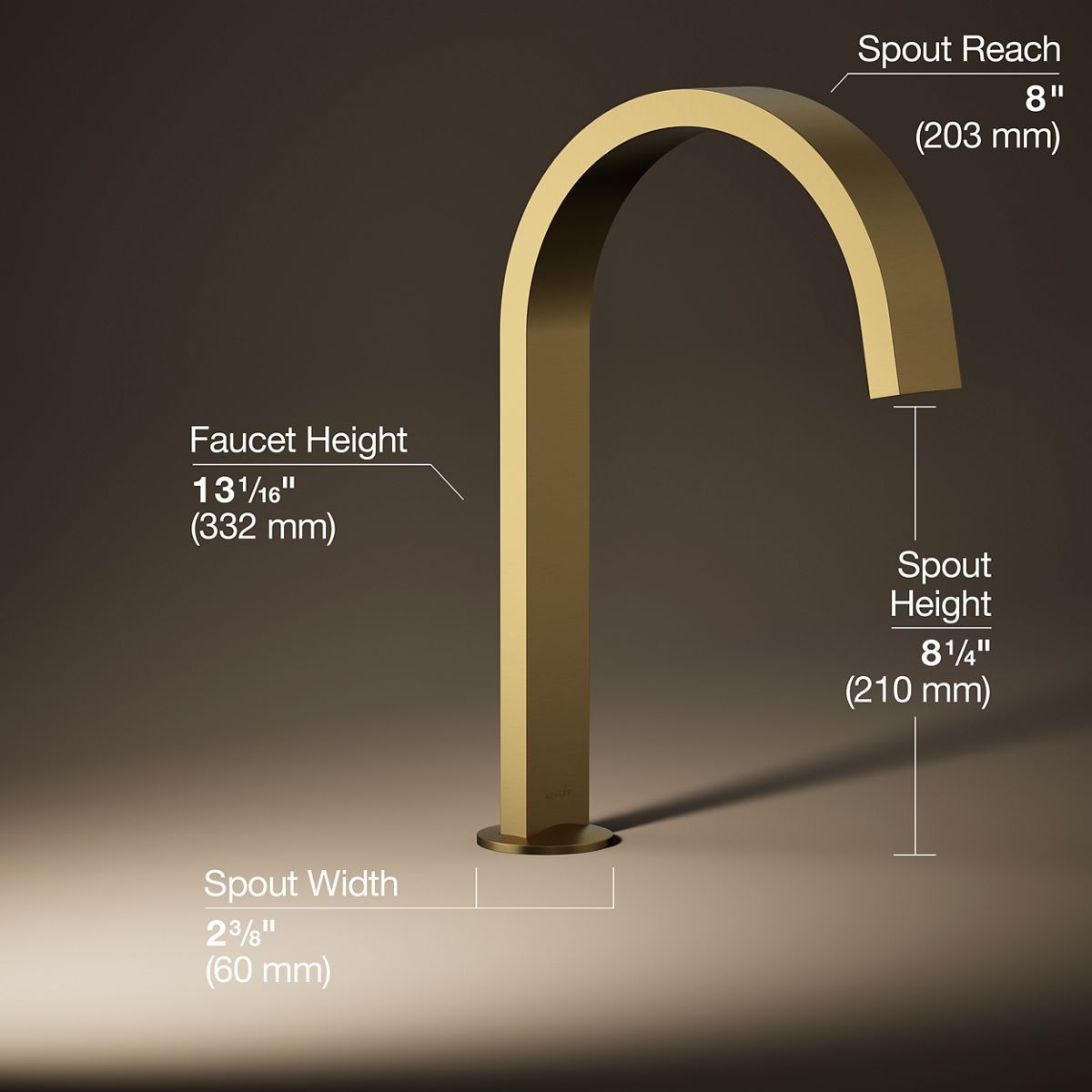 3/4 view of product with dimensions