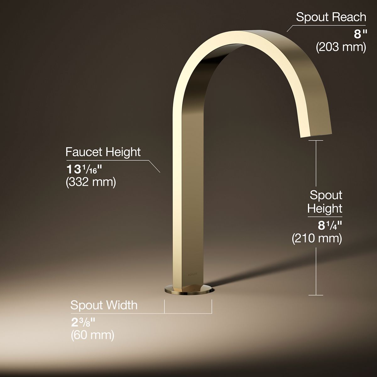 3/4 view of product with dimensions