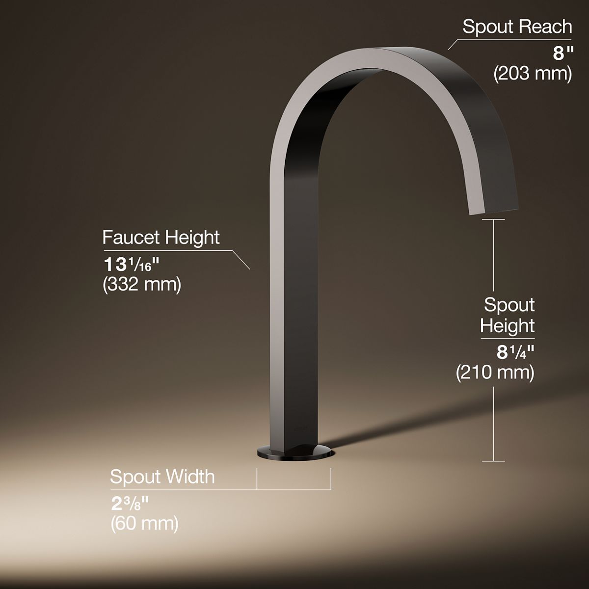 3/4 view of product with dimensions