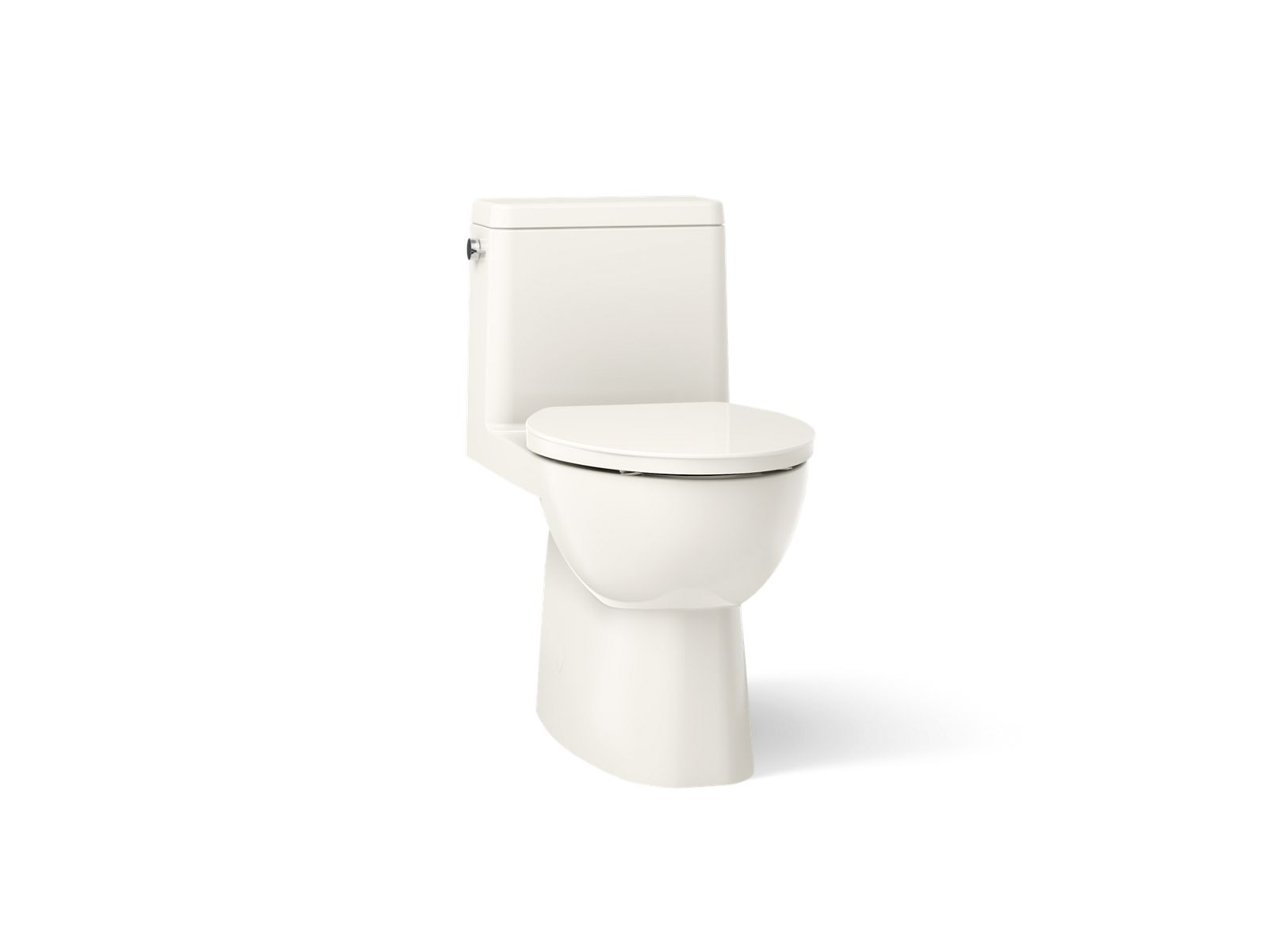 Reach One-piece compact elongated toilet with skirted trapway, 1.28 gpf