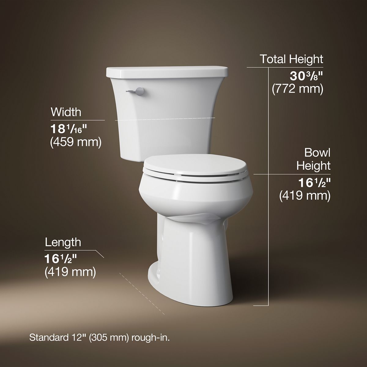 Highline Arc Comfort Height Elongated Toilet | K-78279 | KOHLER