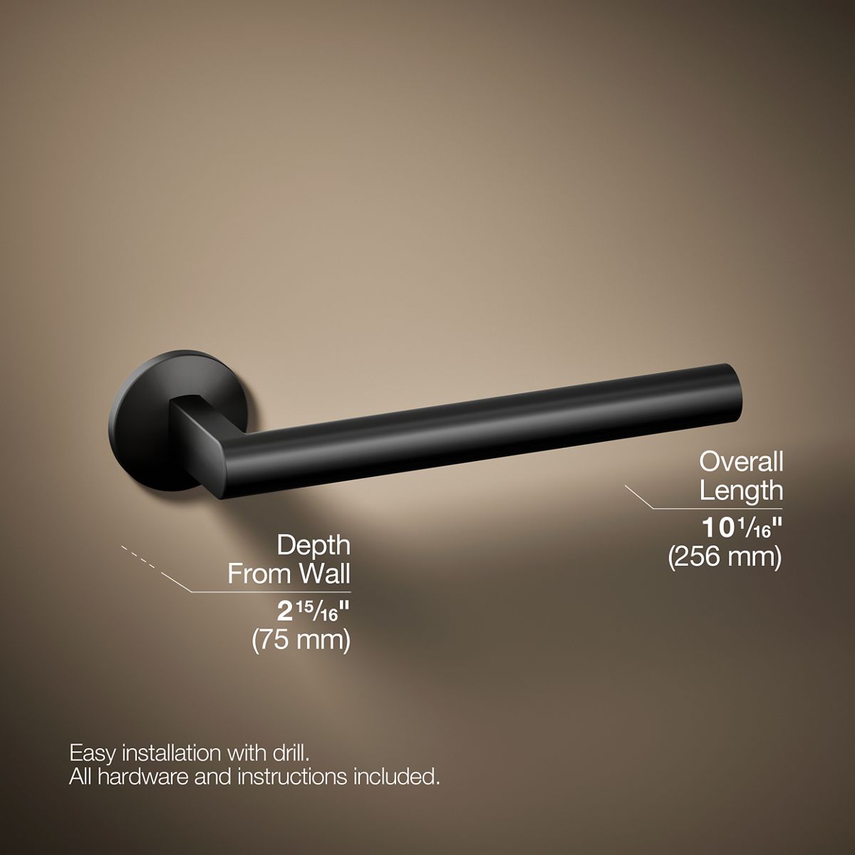 3/4 view of product with dimensions