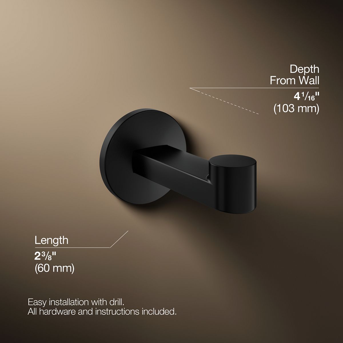 3/4 view of product with dimensions