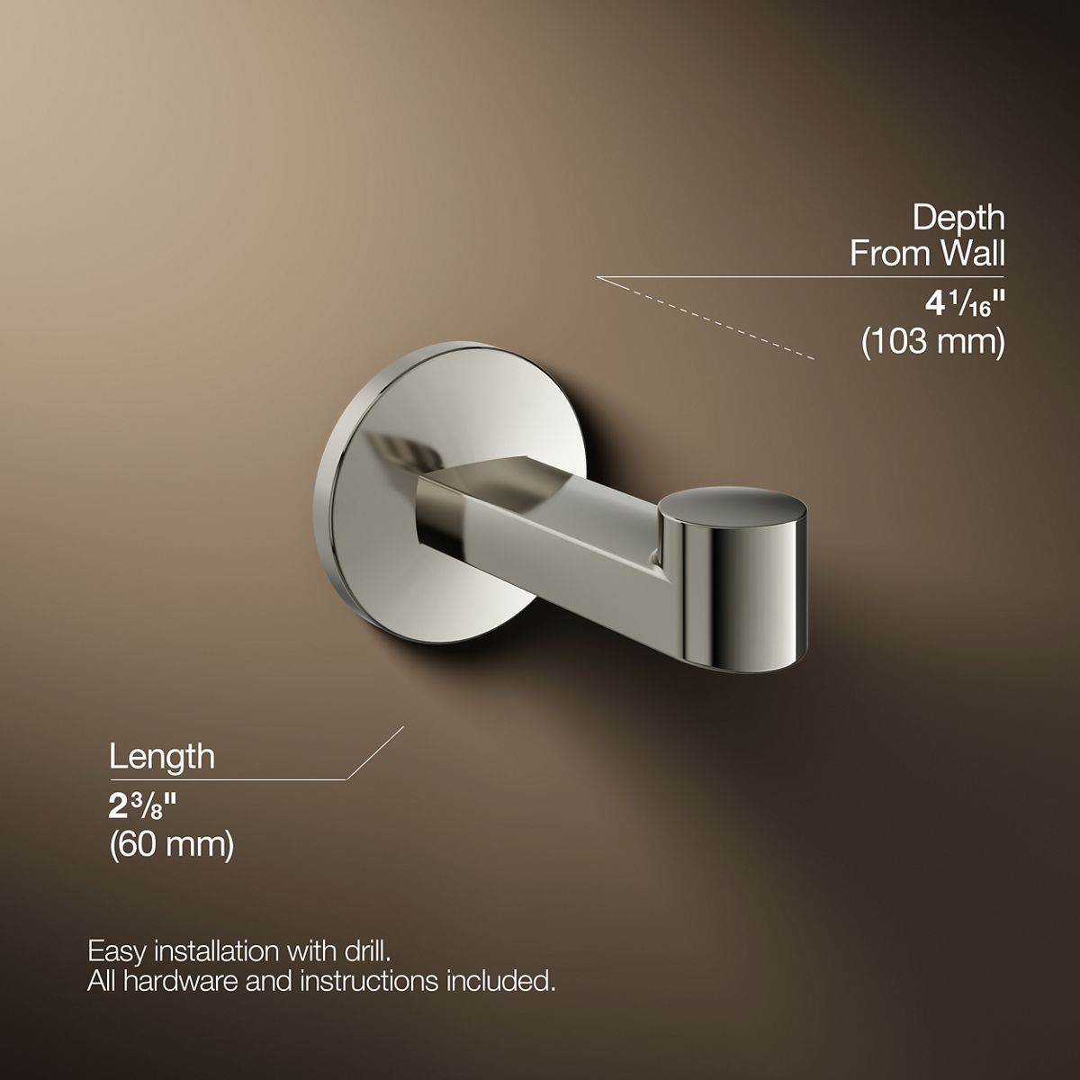 3/4 view of product with dimensions