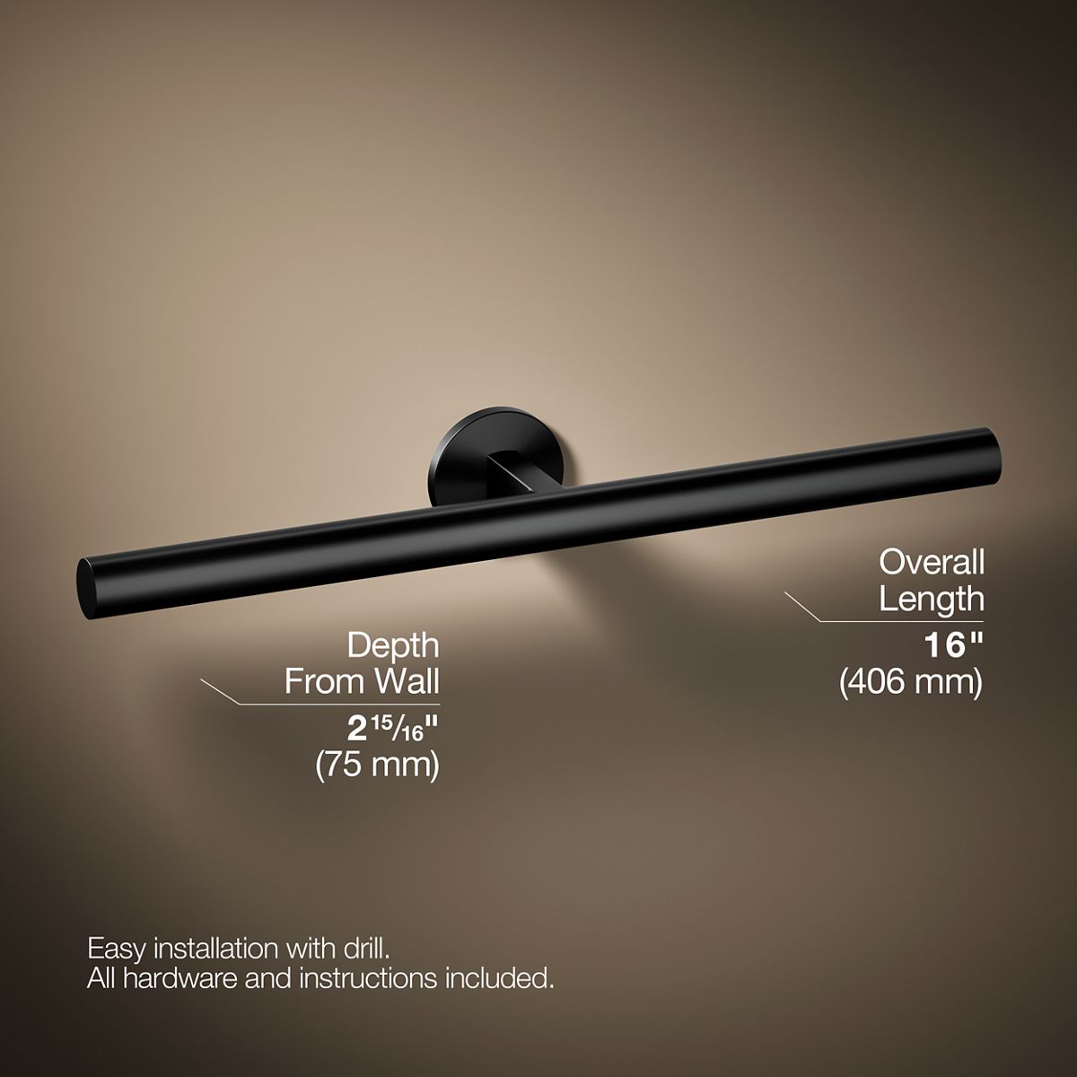 3/4 view of product with dimensions