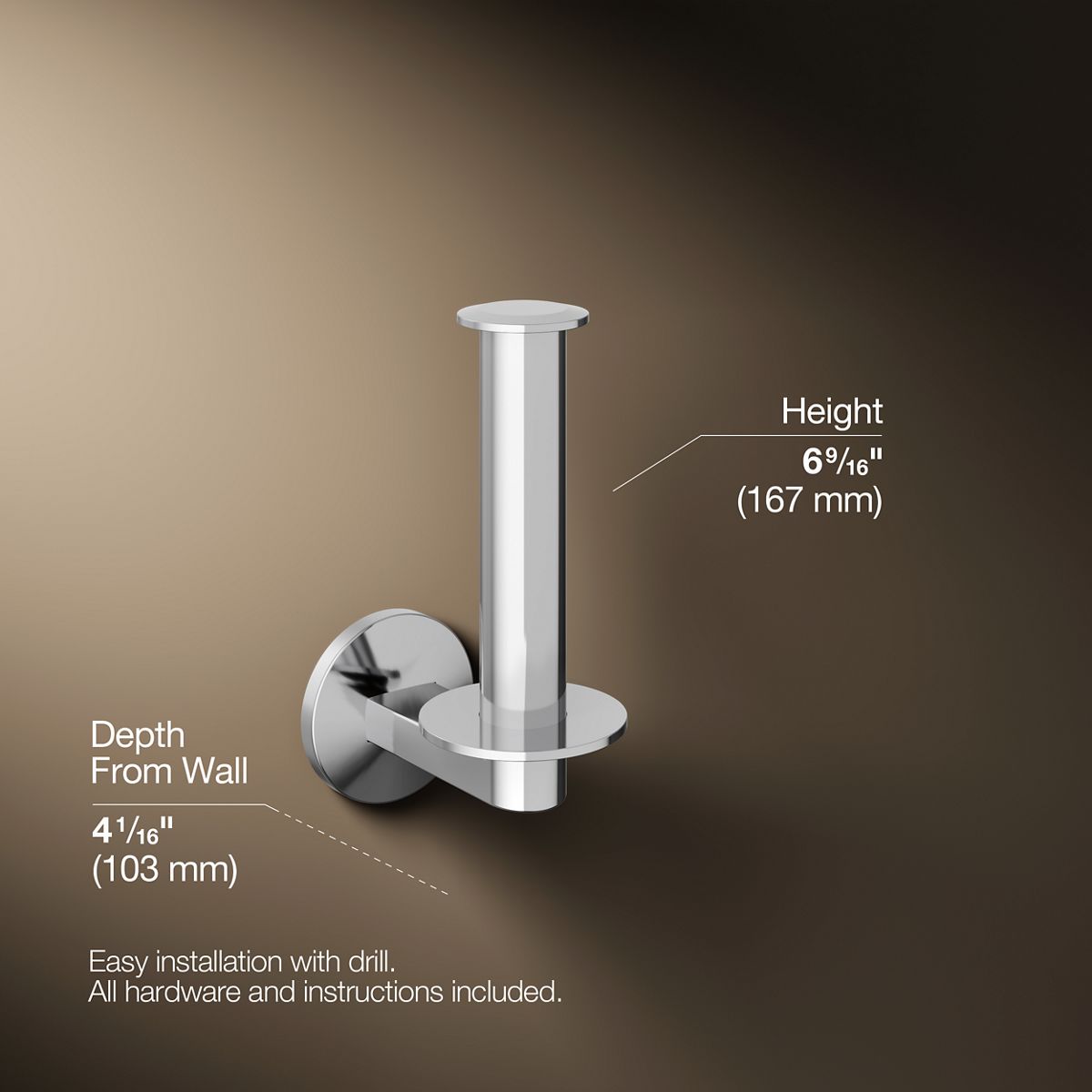Components Vertical Toilet Paper Holder | K-78383 | KOHLER