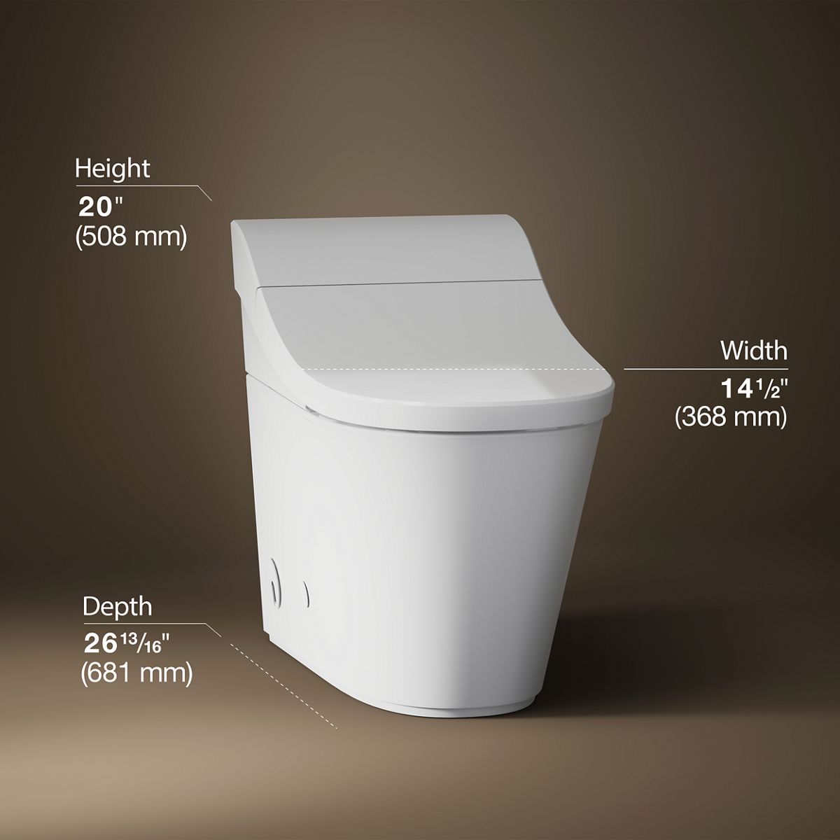 3/4 view of product with dimensions