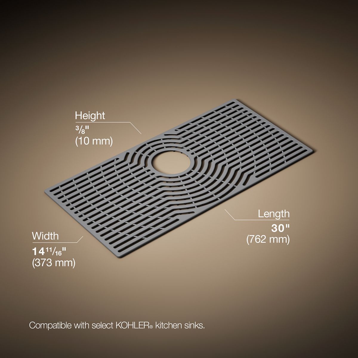3/4 view of product with dimensions