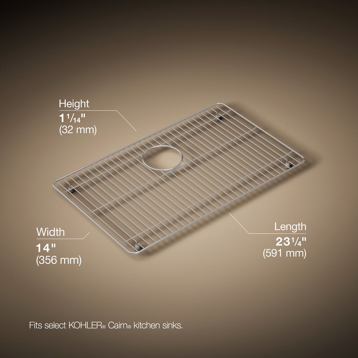 3/4 view of product with dimensions