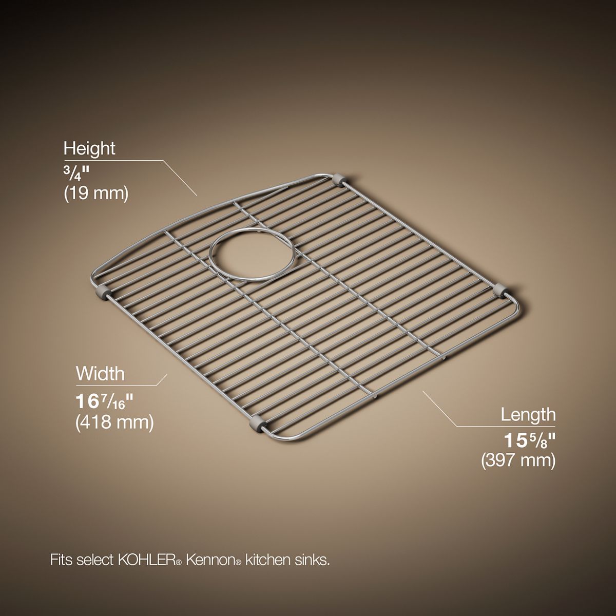 3/4 view of product with dimensions