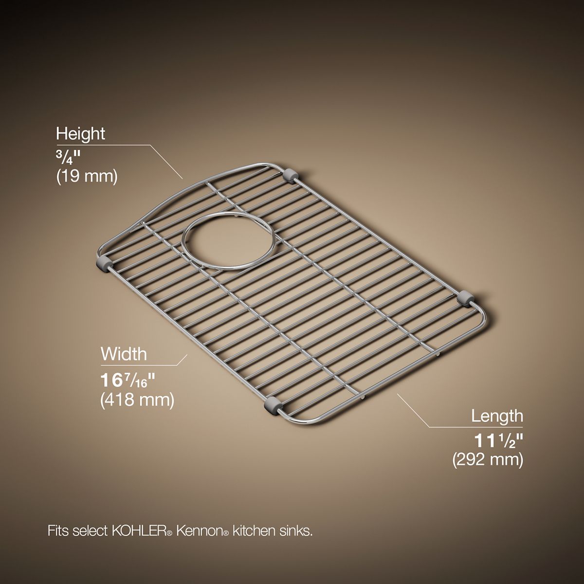 3/4 view of product with dimensions
