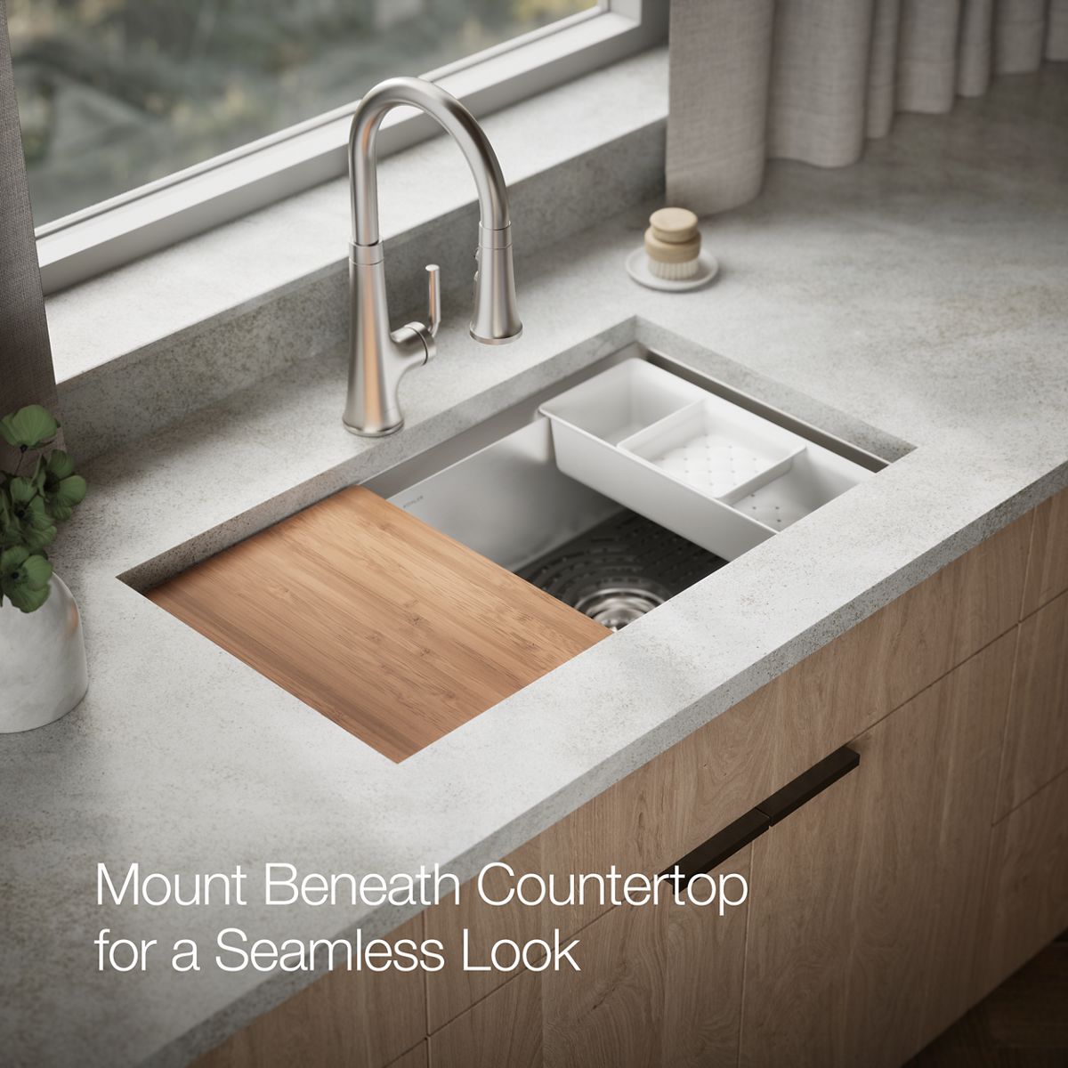 コンパクトシンクかれん Task Workstation Kitchen Sink | K-80085-1PC | KOHLER