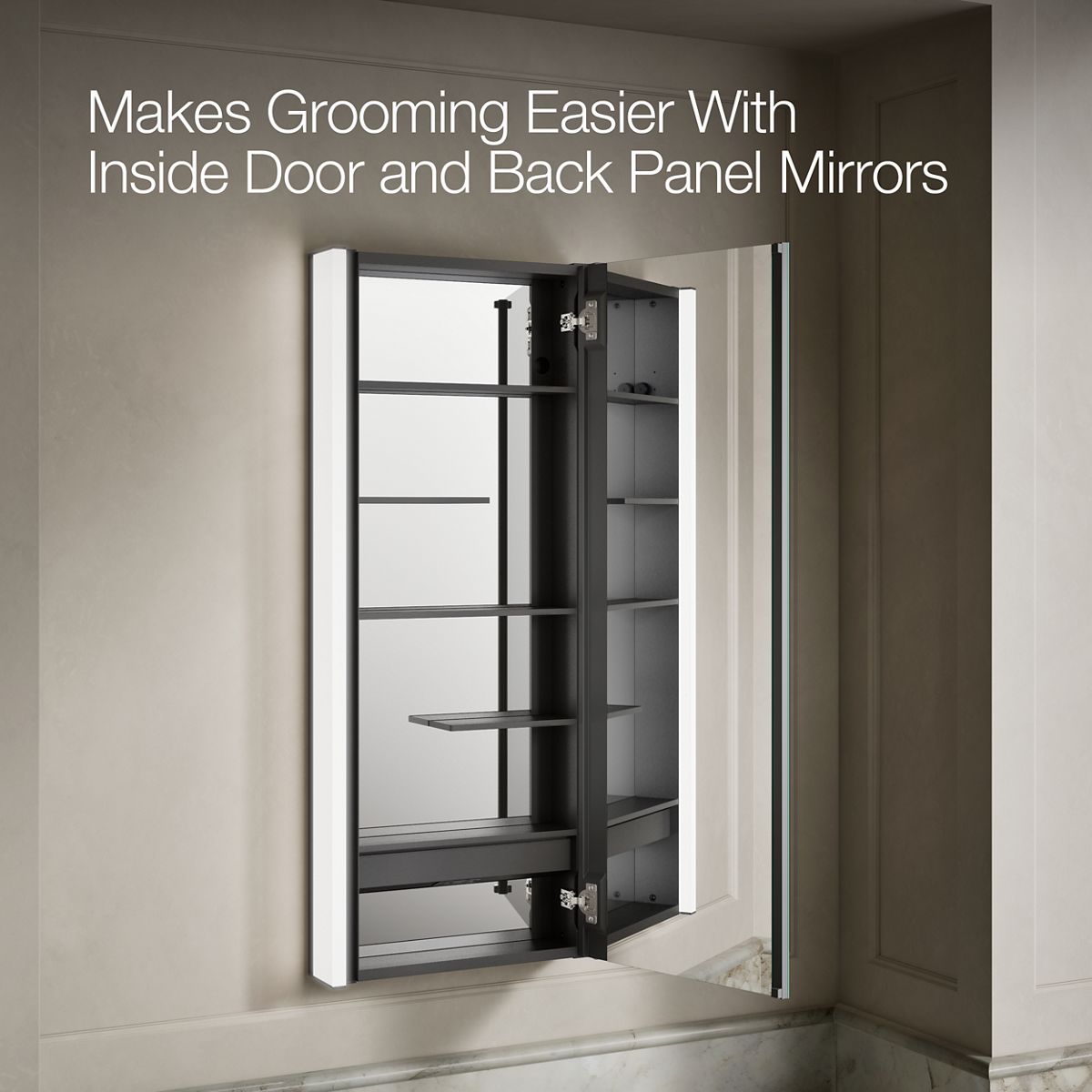 Maxstow Lighted Medicine Cabinet | K-81147-SLE | KOHLER