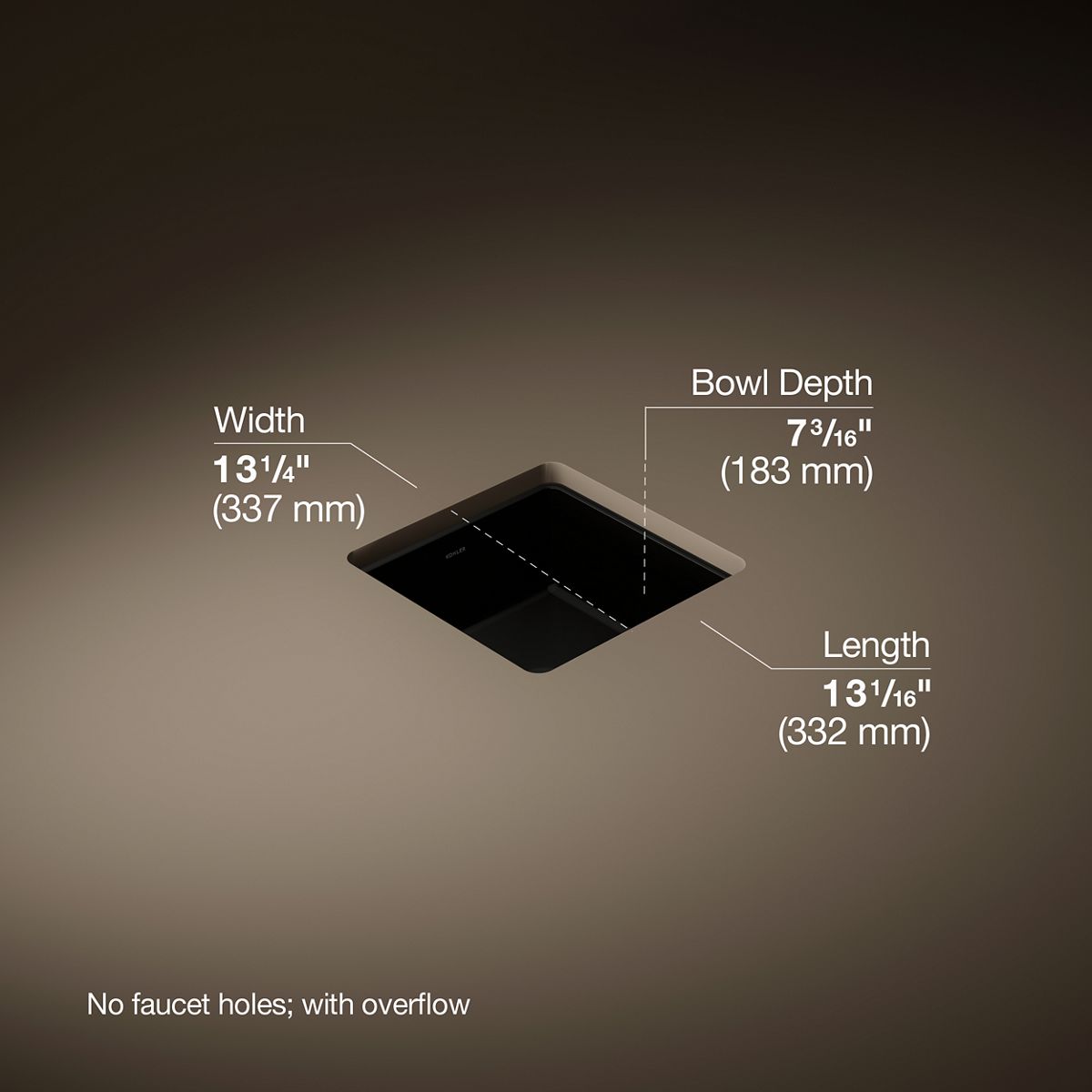 3/4 view of product with dimensions