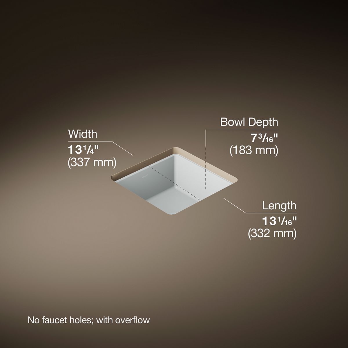 3/4 view of product with dimensions