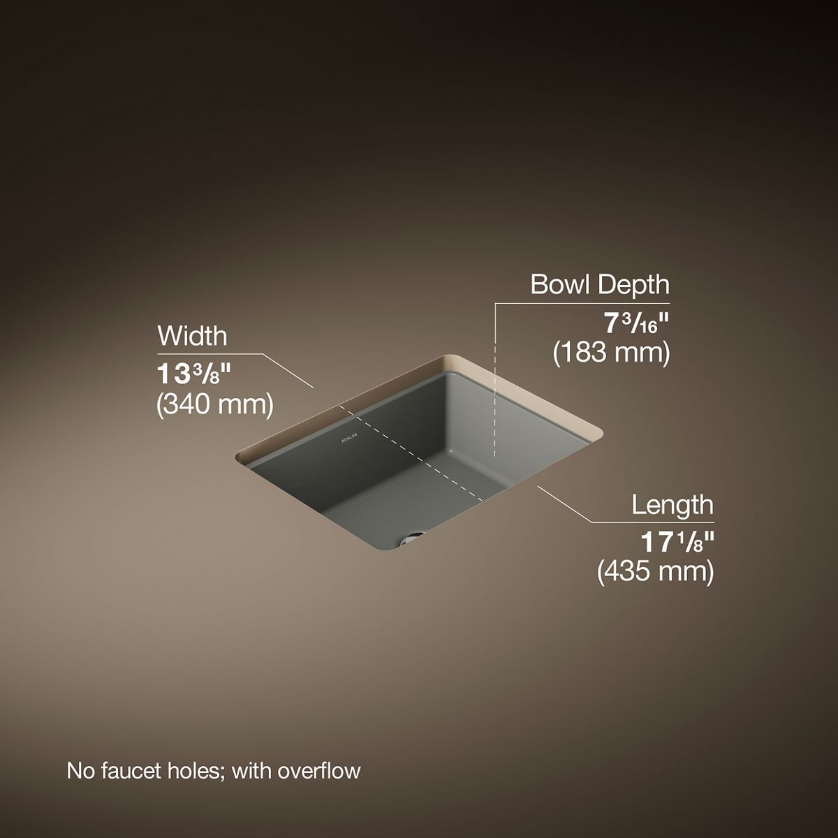 3/4 view of product with dimensions