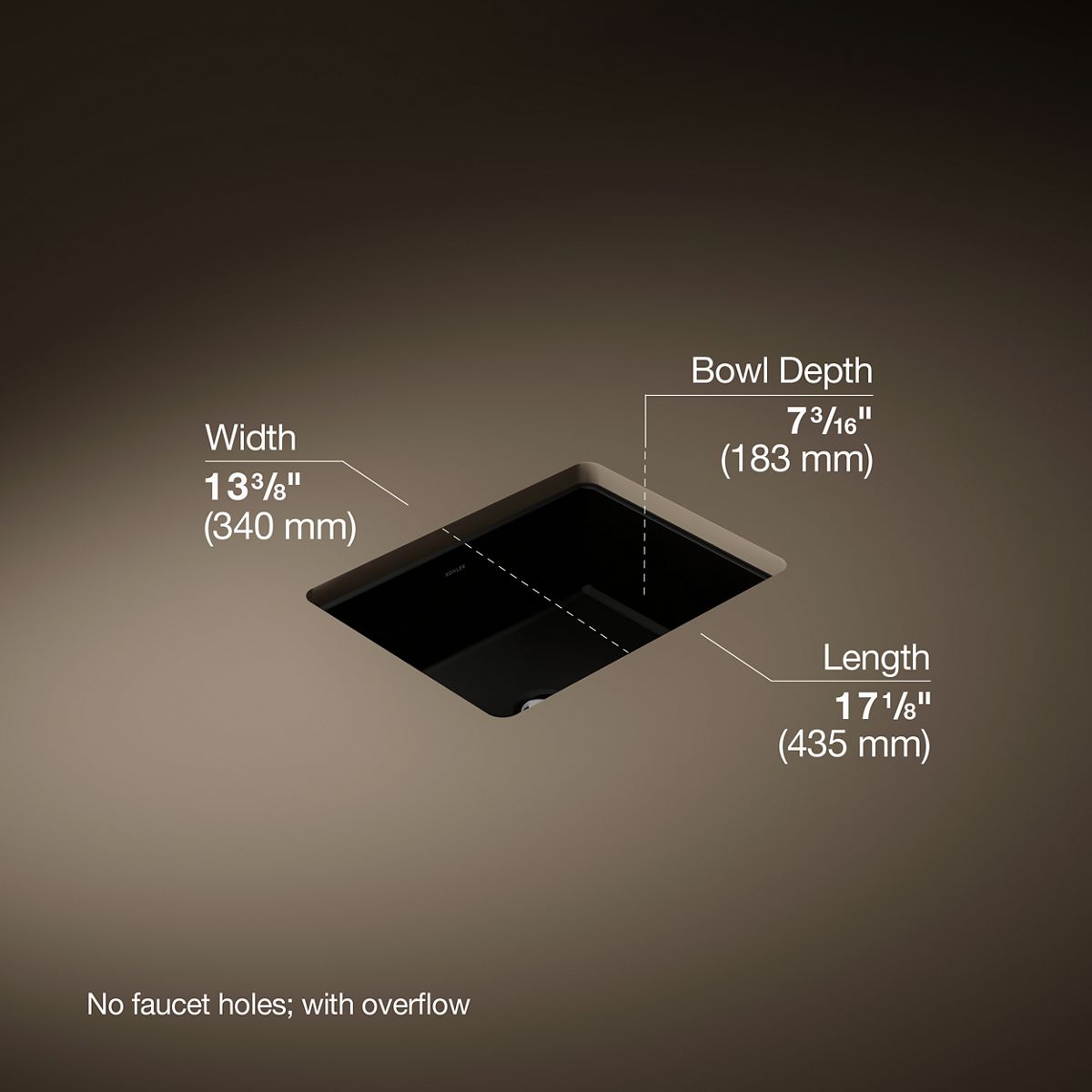 3/4 view of product with dimensions