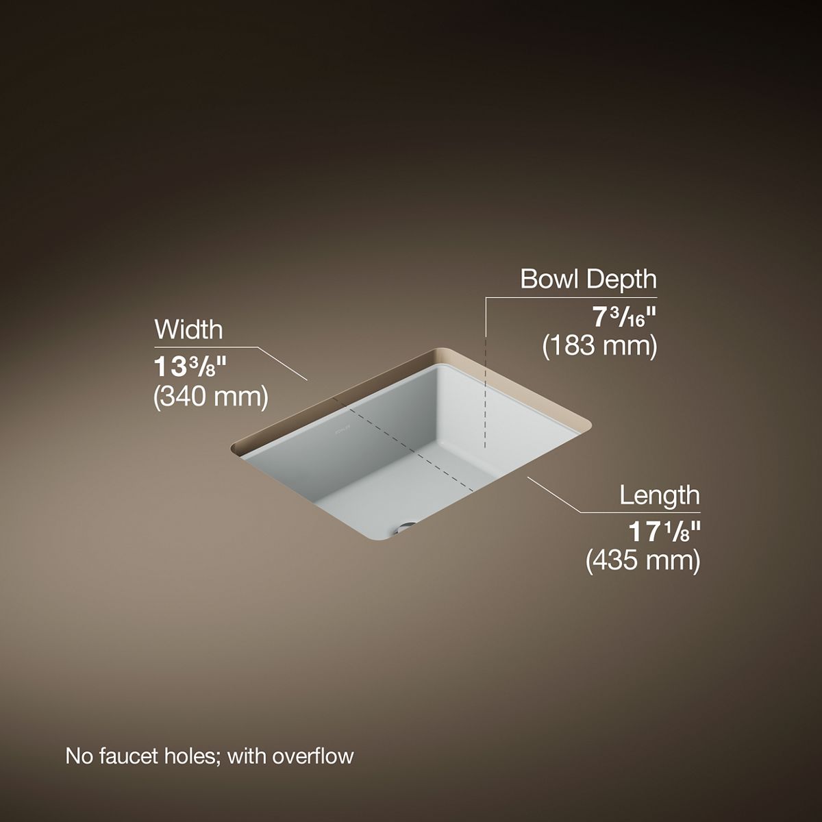 3/4 view of product with dimensions