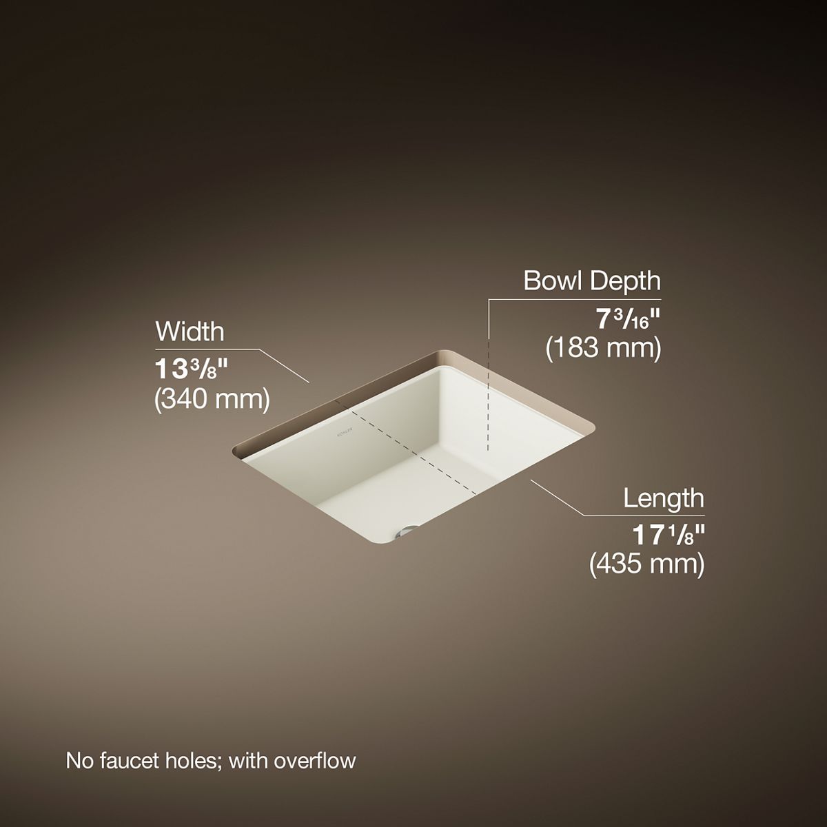 3/4 view of product with dimensions