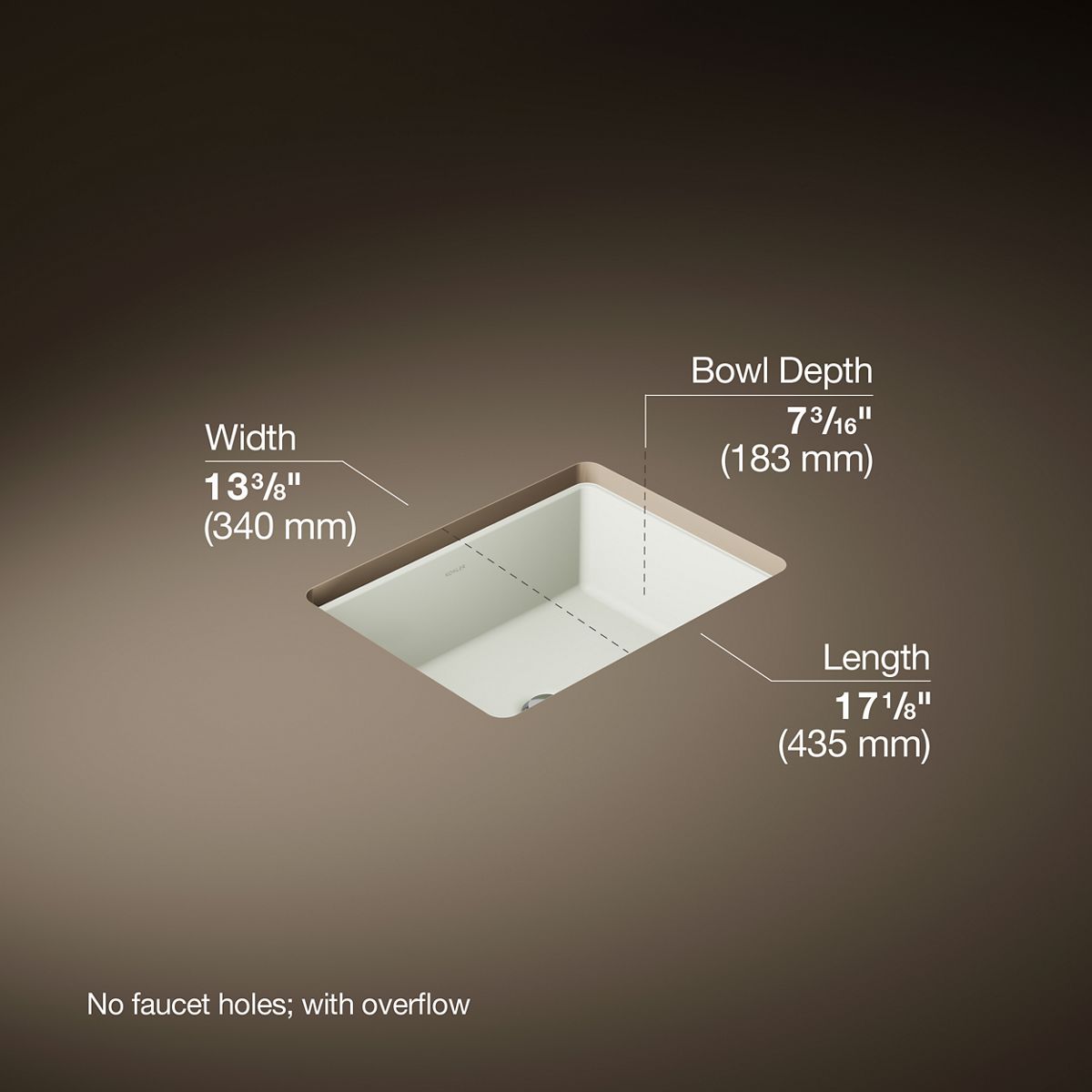 3/4 view of product with dimensions
