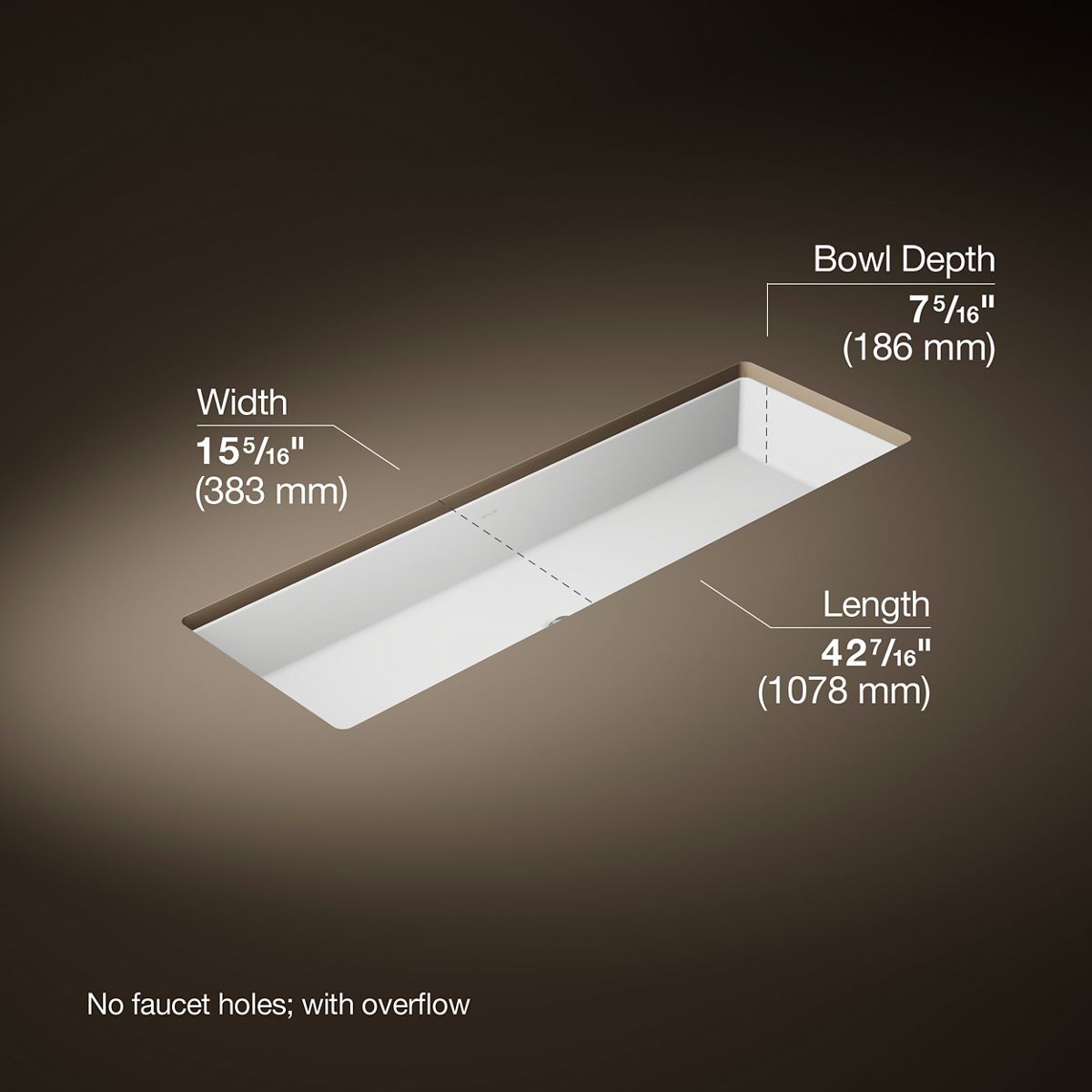 3/4 view of product with dimensions