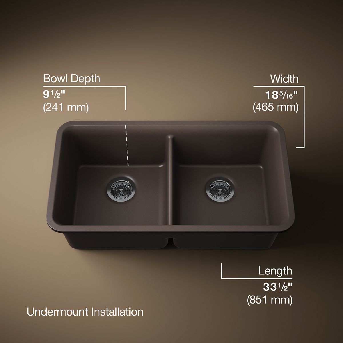 3/4 view of product with dimensions